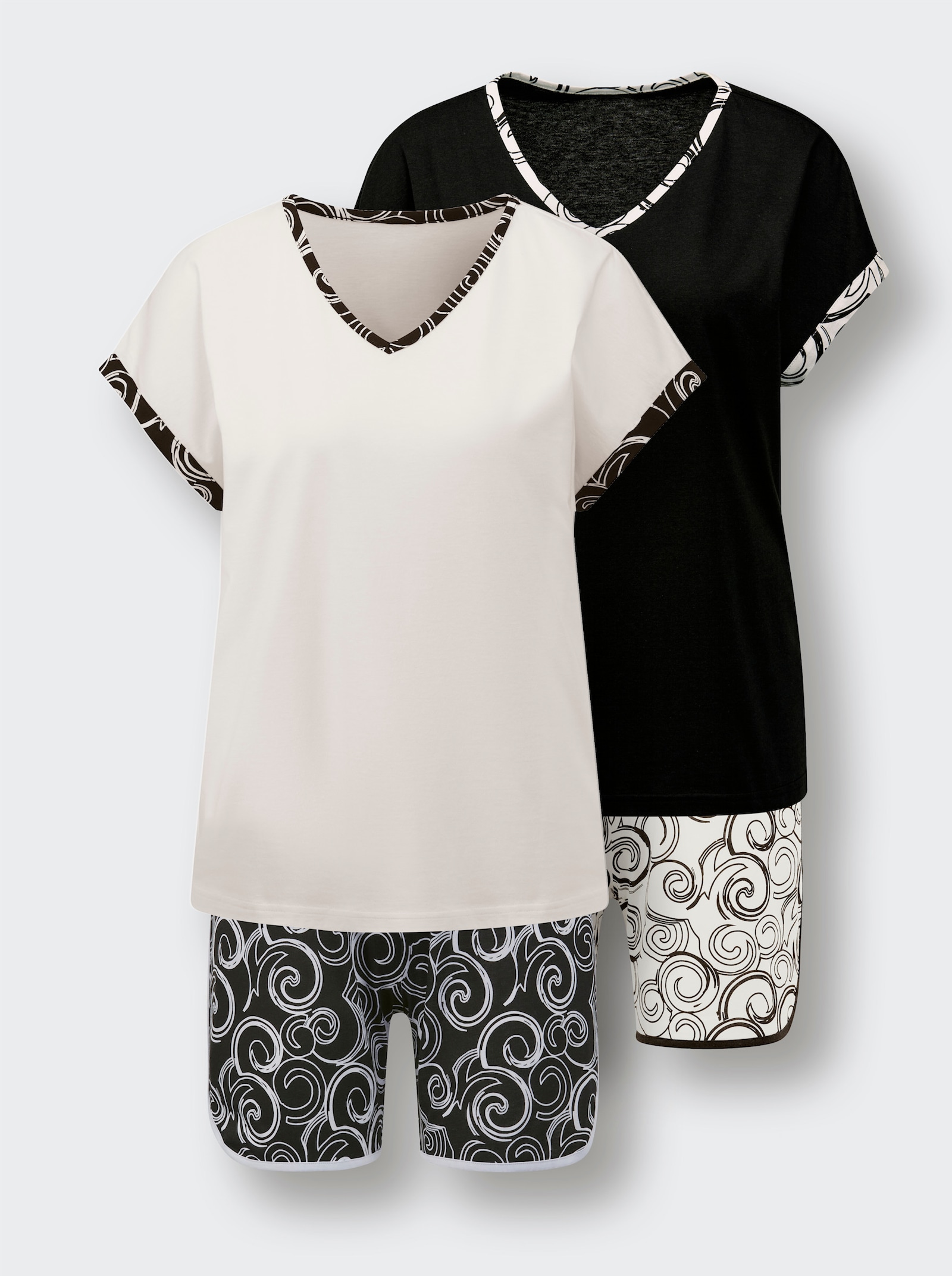 wäschepur Shortys mit Allover-Druck - schwarz-bedruckt + weiß-bedruckt