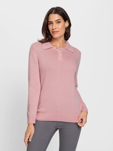 Polopullover aus meliertem Garn - rosenquarz-meliert