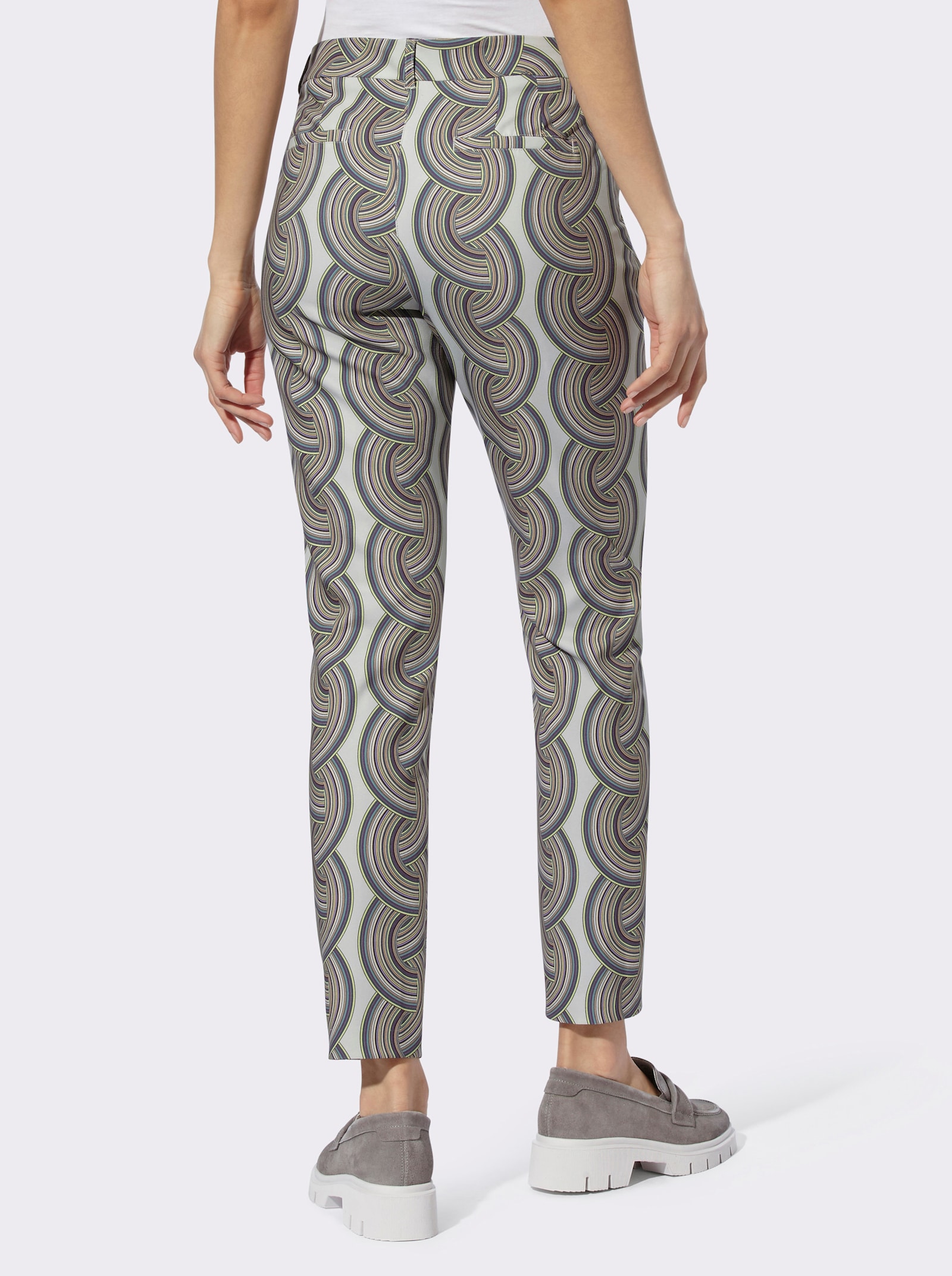 heine Pantalon 7/8 avec imprimé graphique - gris clair-menthe imprimé