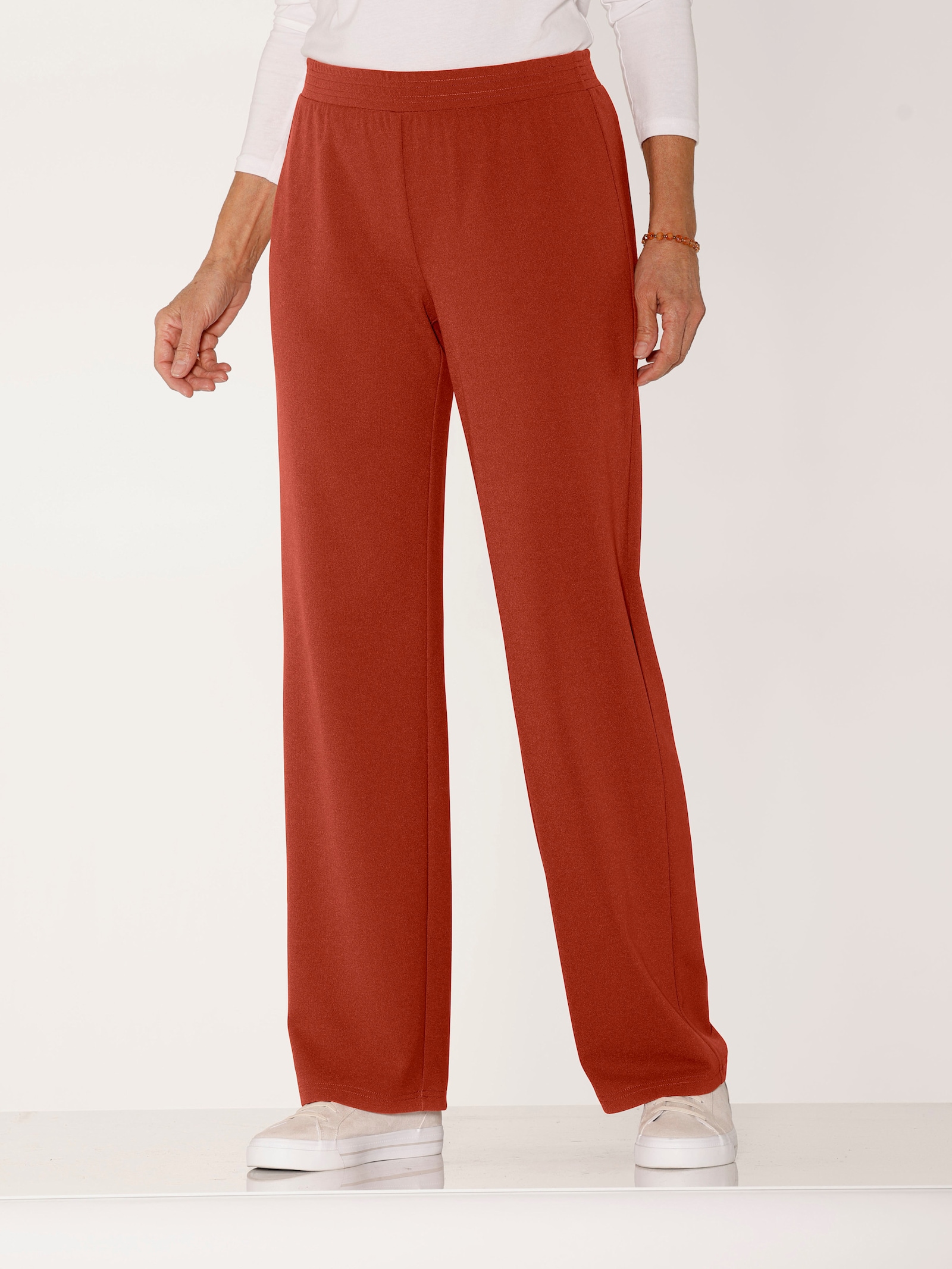 Schlupfhose in weiter Form - rostrot