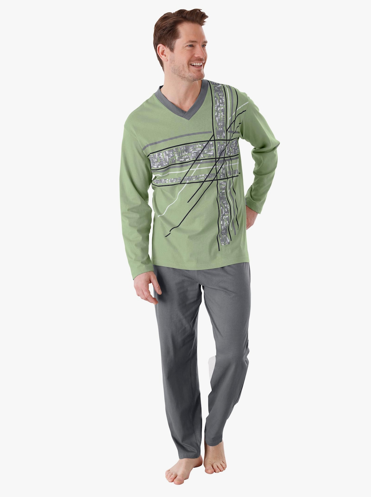 Top Ten Pyjamas - grön-antracit