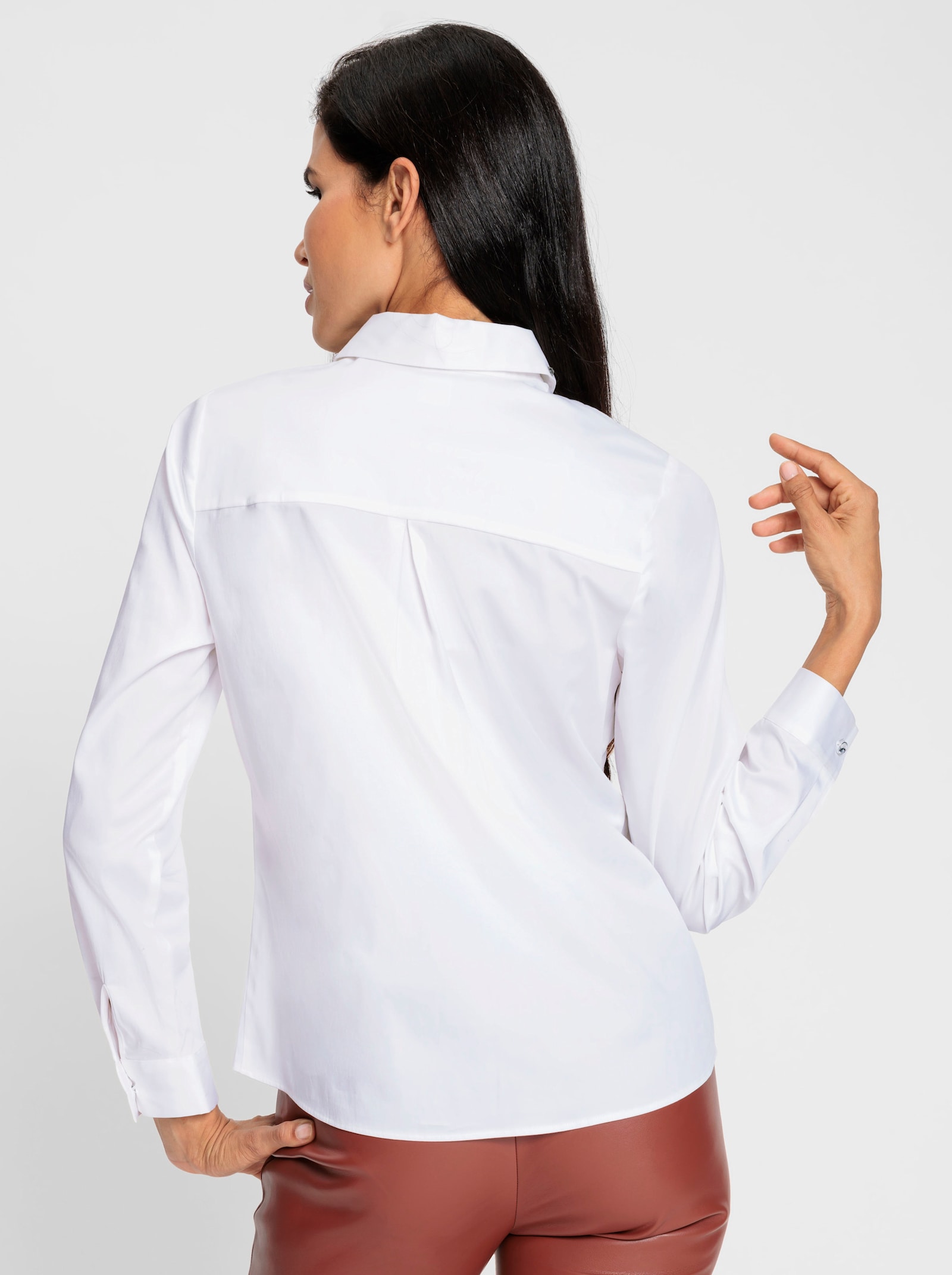 heine Hemdbluse mit Glitzersteinchen - weiss