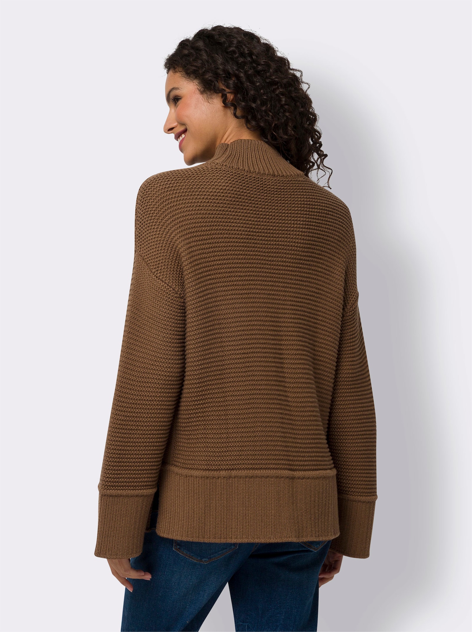 heine Pull à col montant avec fentes latérales - marron