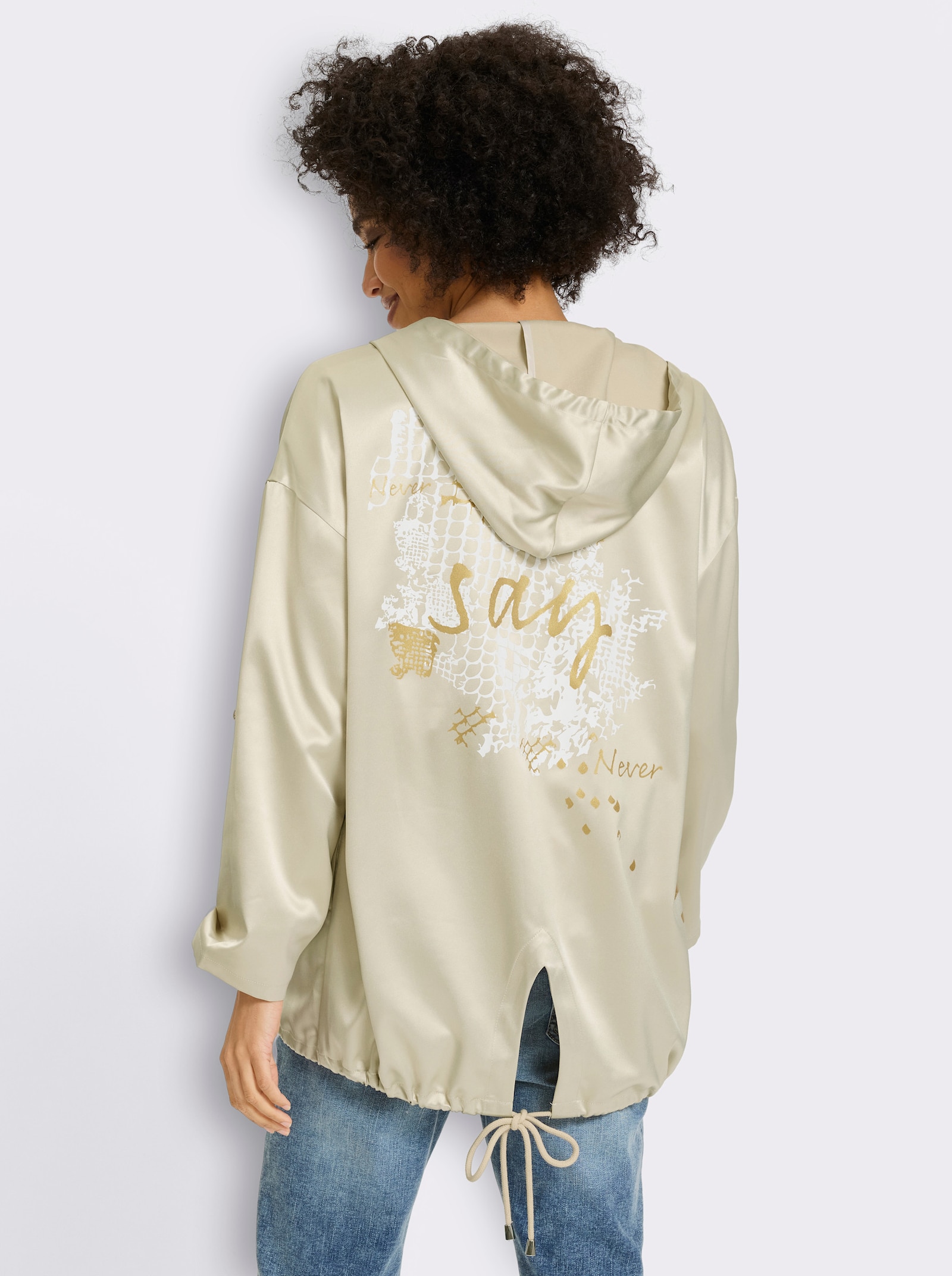 heine Blusenblazer mit Print und Lettering - sand