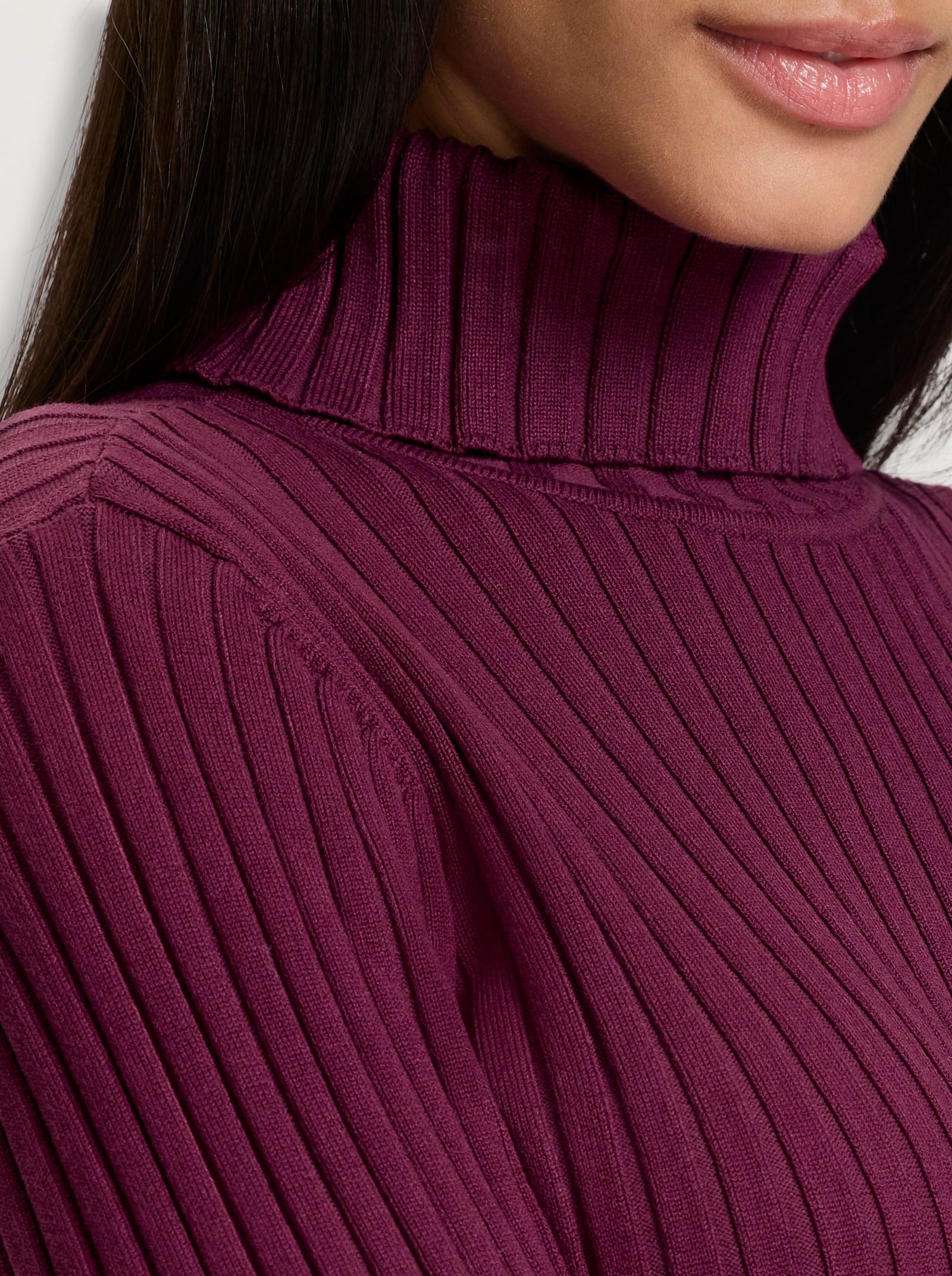 heine Feinstrickpullover mit Rollkragen - bordeaux
