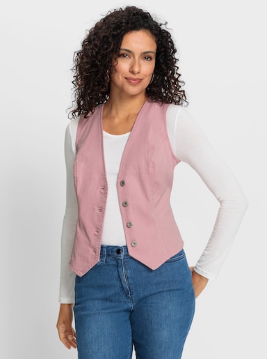 Jeansweste mit tailliertem Schnitt - hortensie