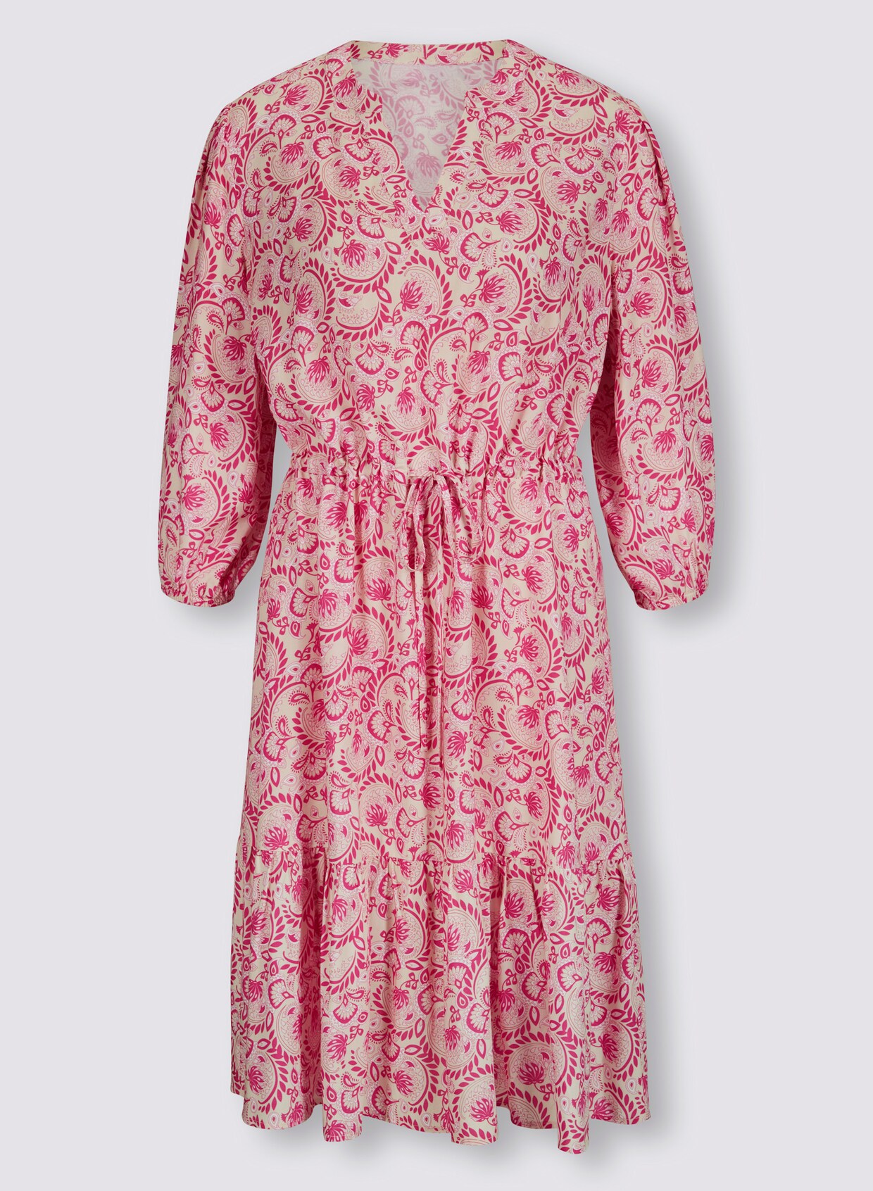 heine Druck-Kleid - sand-pink-bedruckt