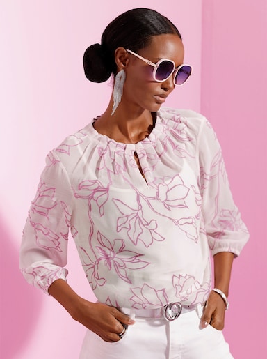 Schlupf-Bluse - rosé-orchidee