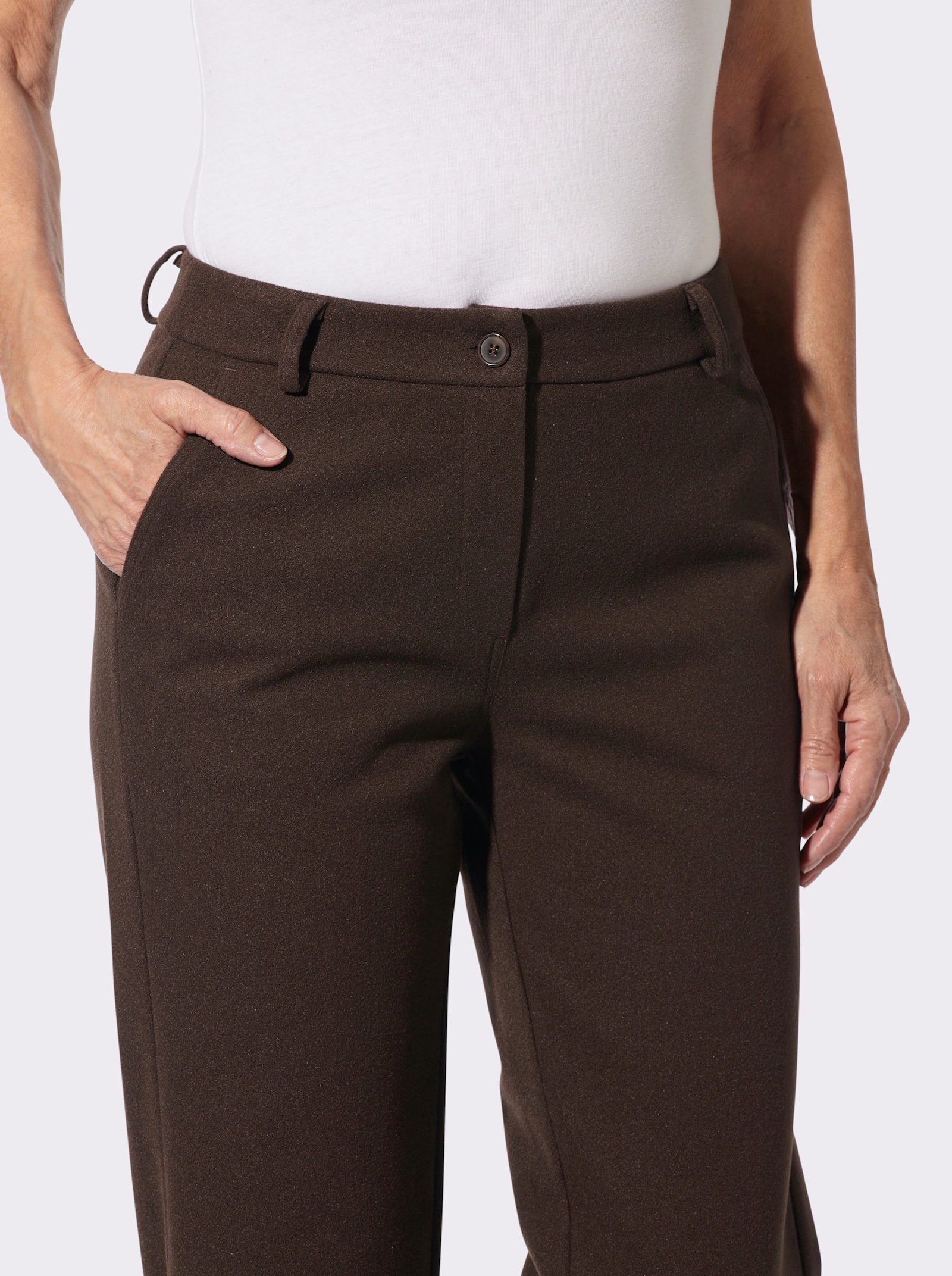 Stoffhose in Jersey-Qualität - schoko