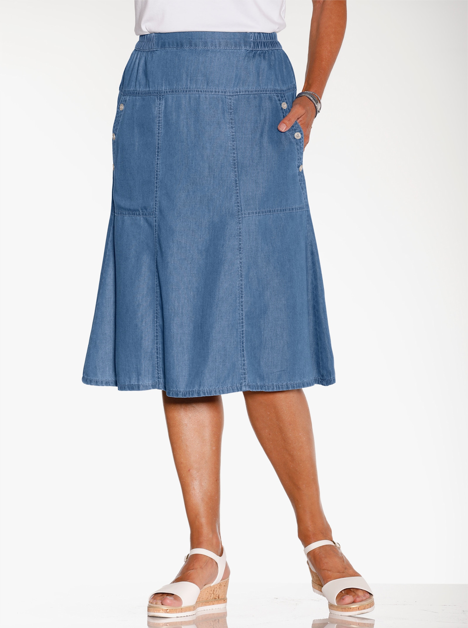 Jeansrock zum Reinschlüpfen - blue-bleached