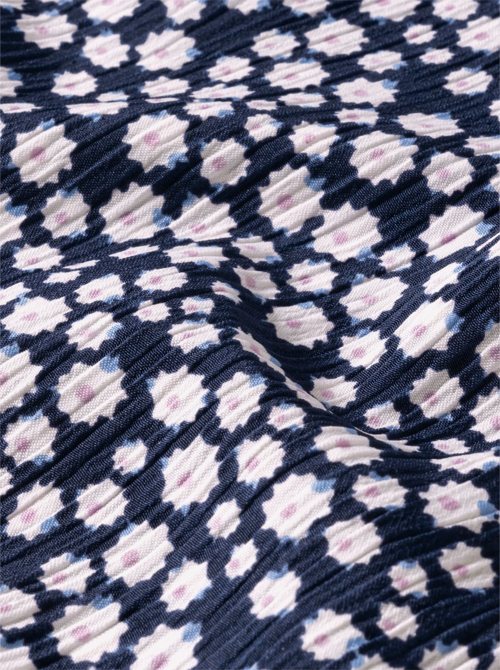 Comfortbroek met sierband - nachtblauw + nachtblauw/wit bedrukt