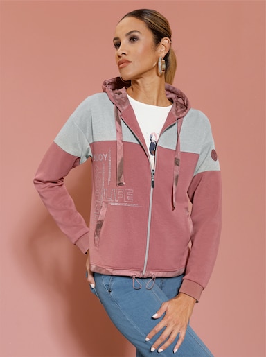 Shirtjacke mit Modal - rosenholz-hortensie-bedruckt