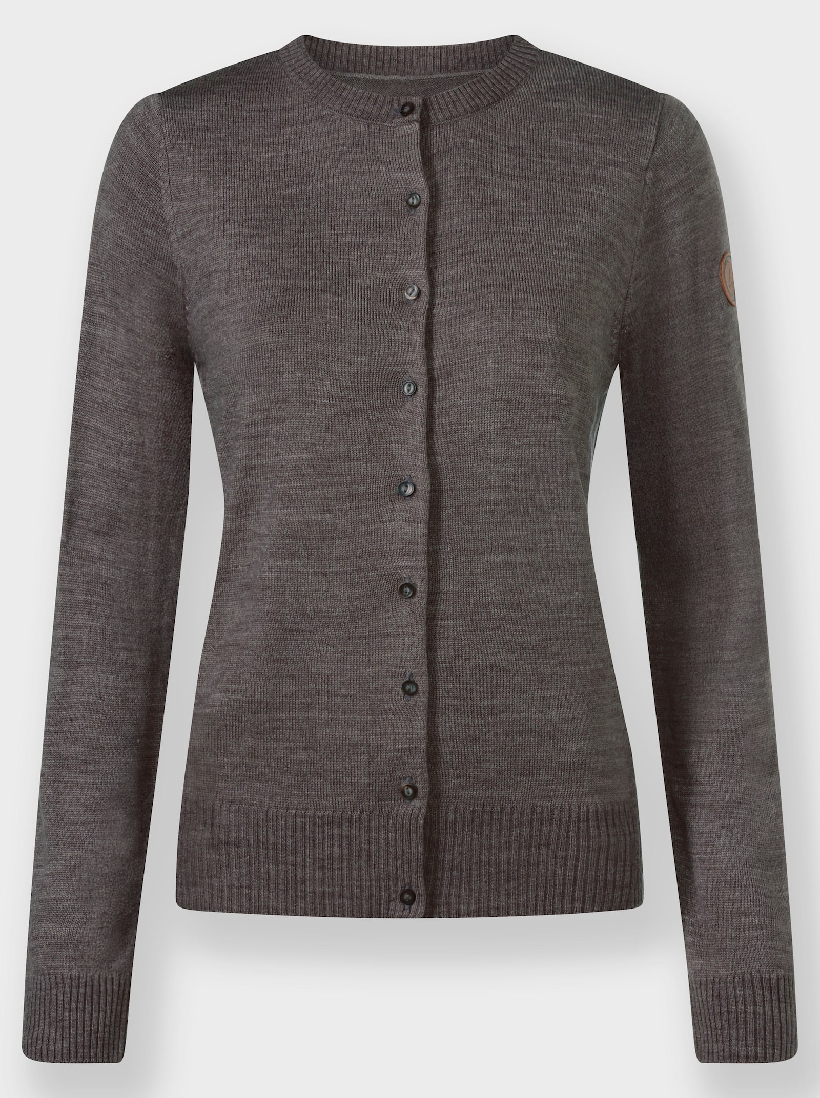 Strickjacke mit Knöpfen in Horn-Optik - anthrazit-meliert