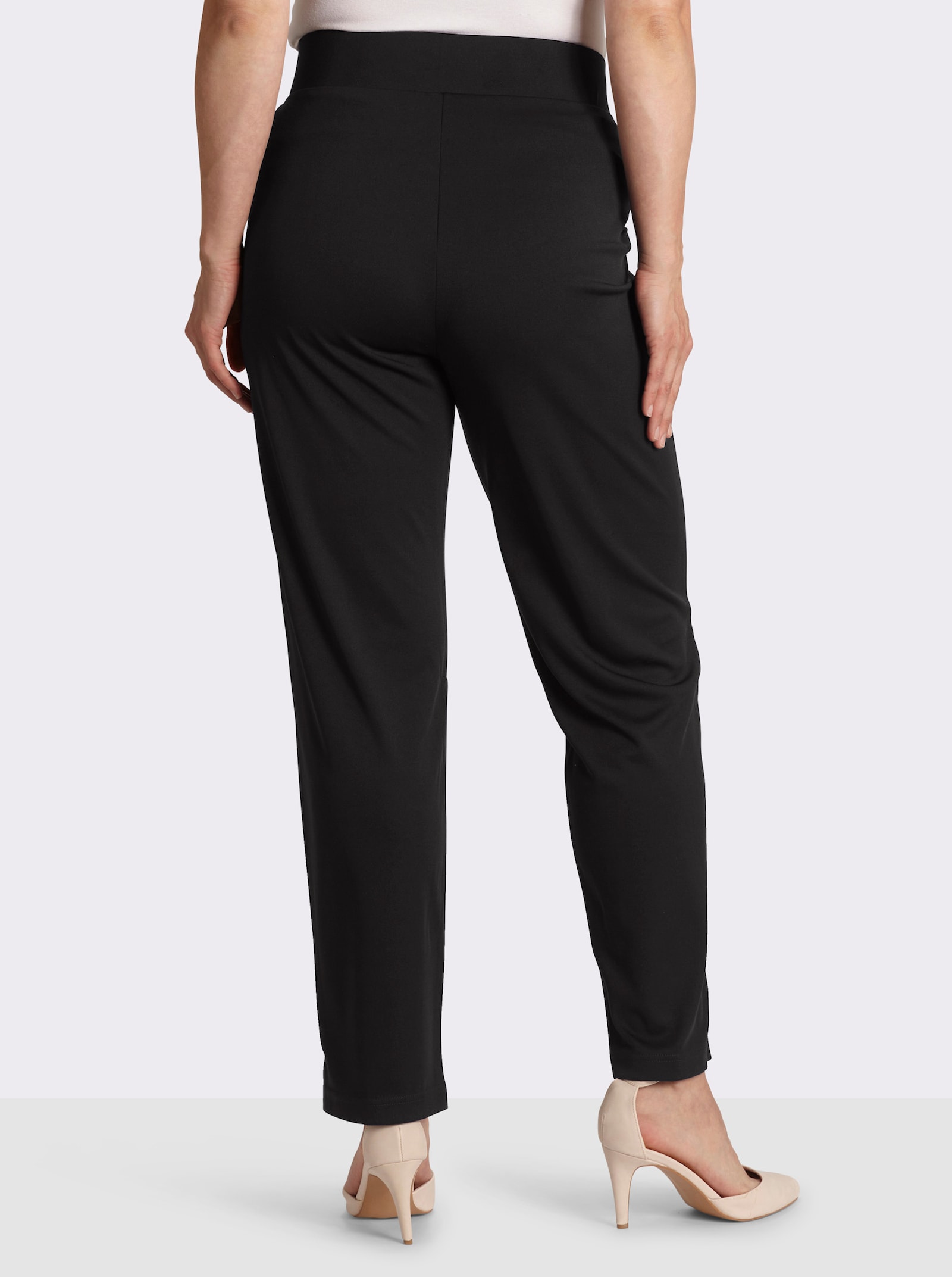 Schlupfhose mit Ziersteinchen - schwarz