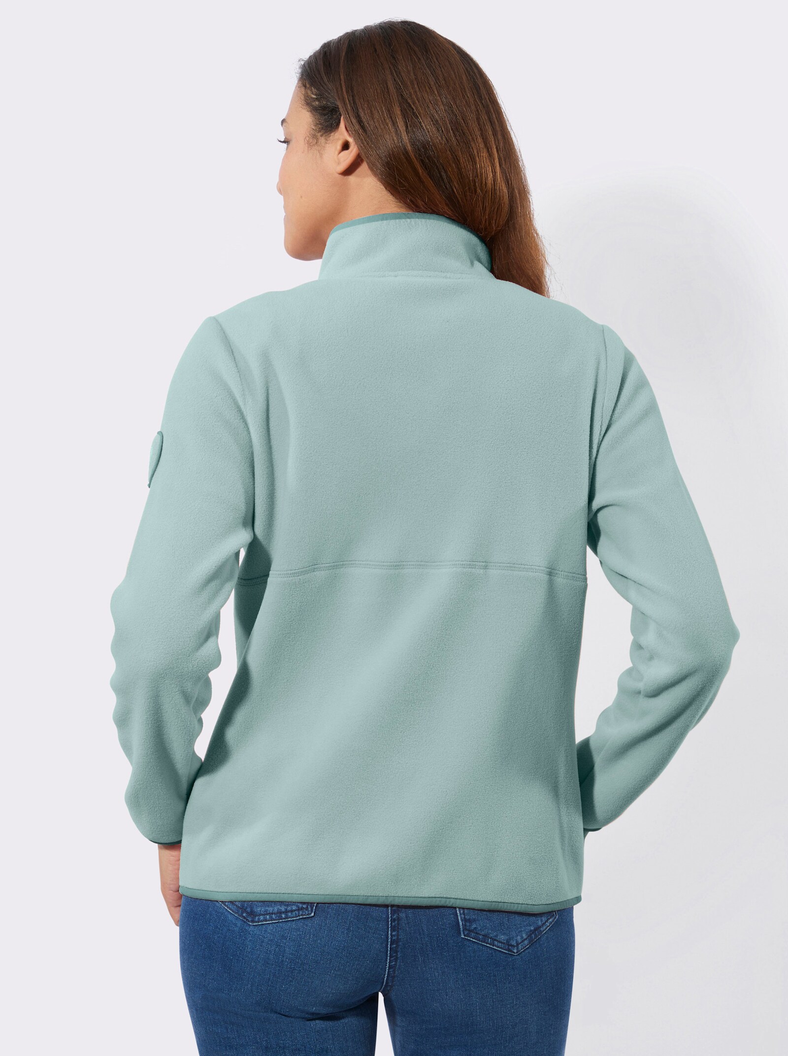 Fleecejacke mit Reißverschluss - kalkmint