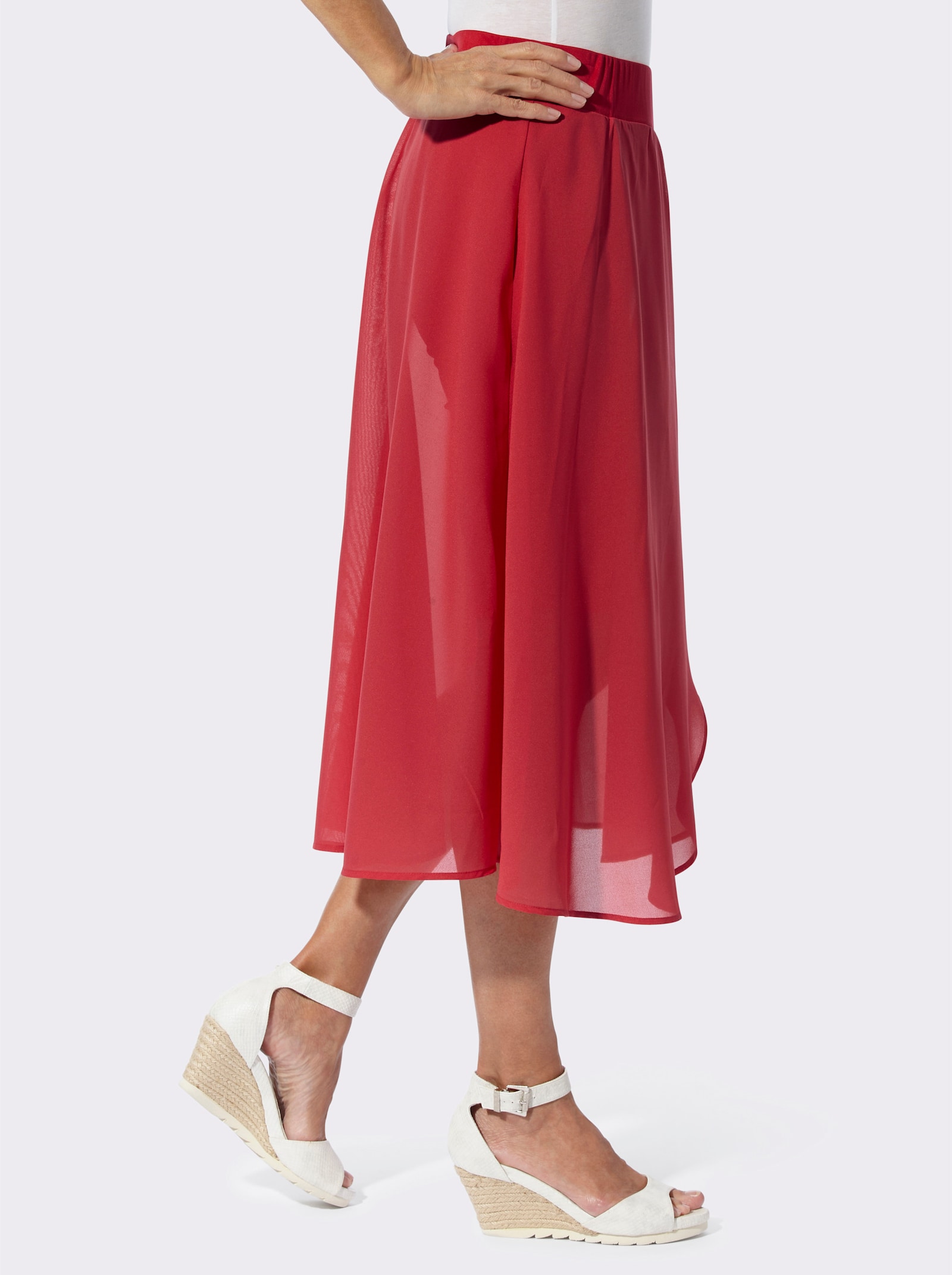 A-Linien-Rock mit integrierter Hose - erdbeere