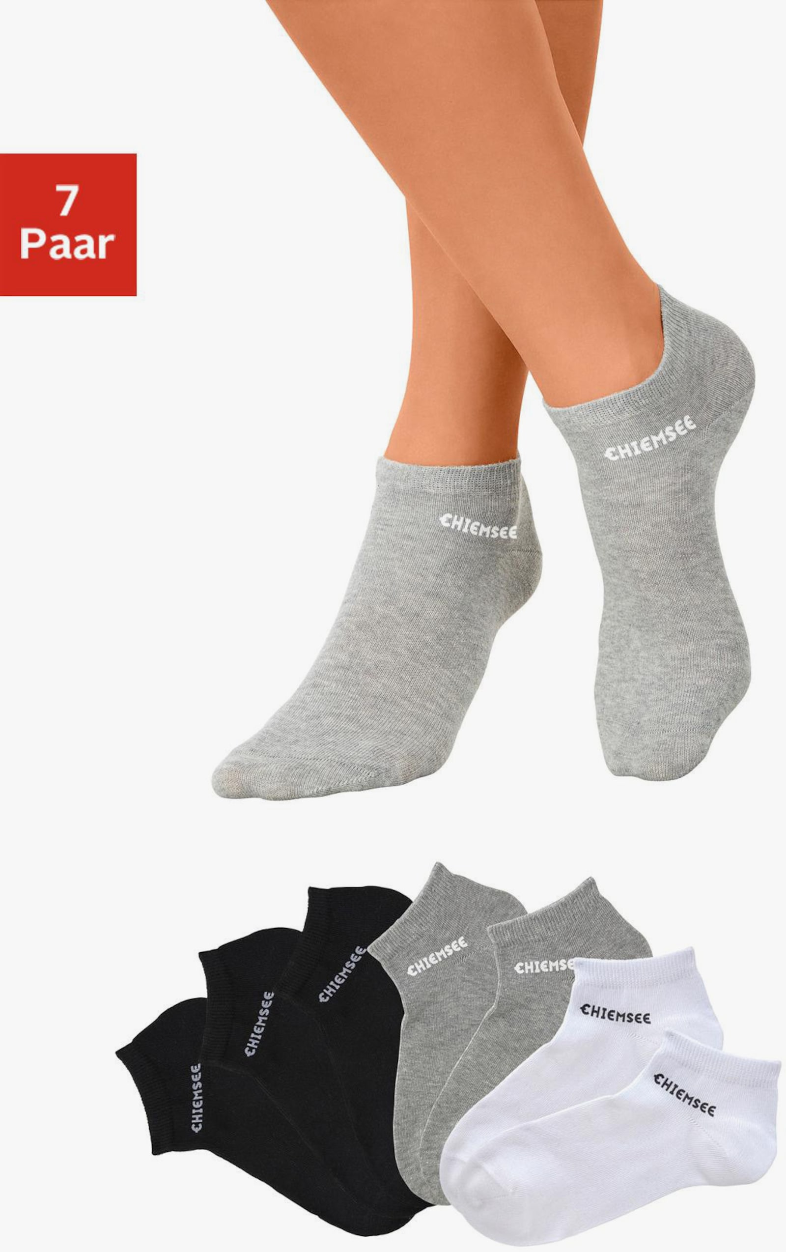 Chiemsee Sneakersocken - schwarz-grau-weiß