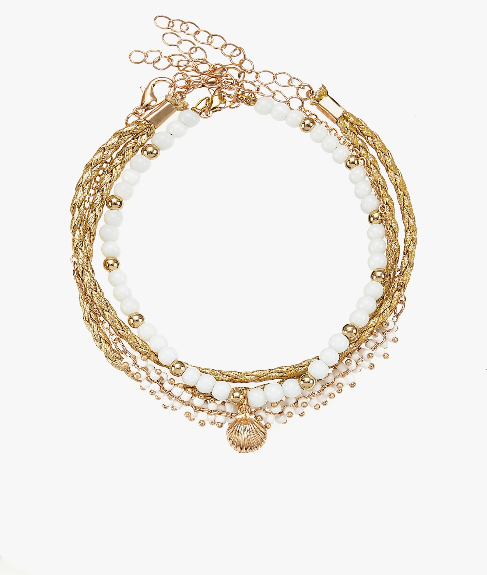 LASCANA Fußketten Set - altgoldfarben-weiß