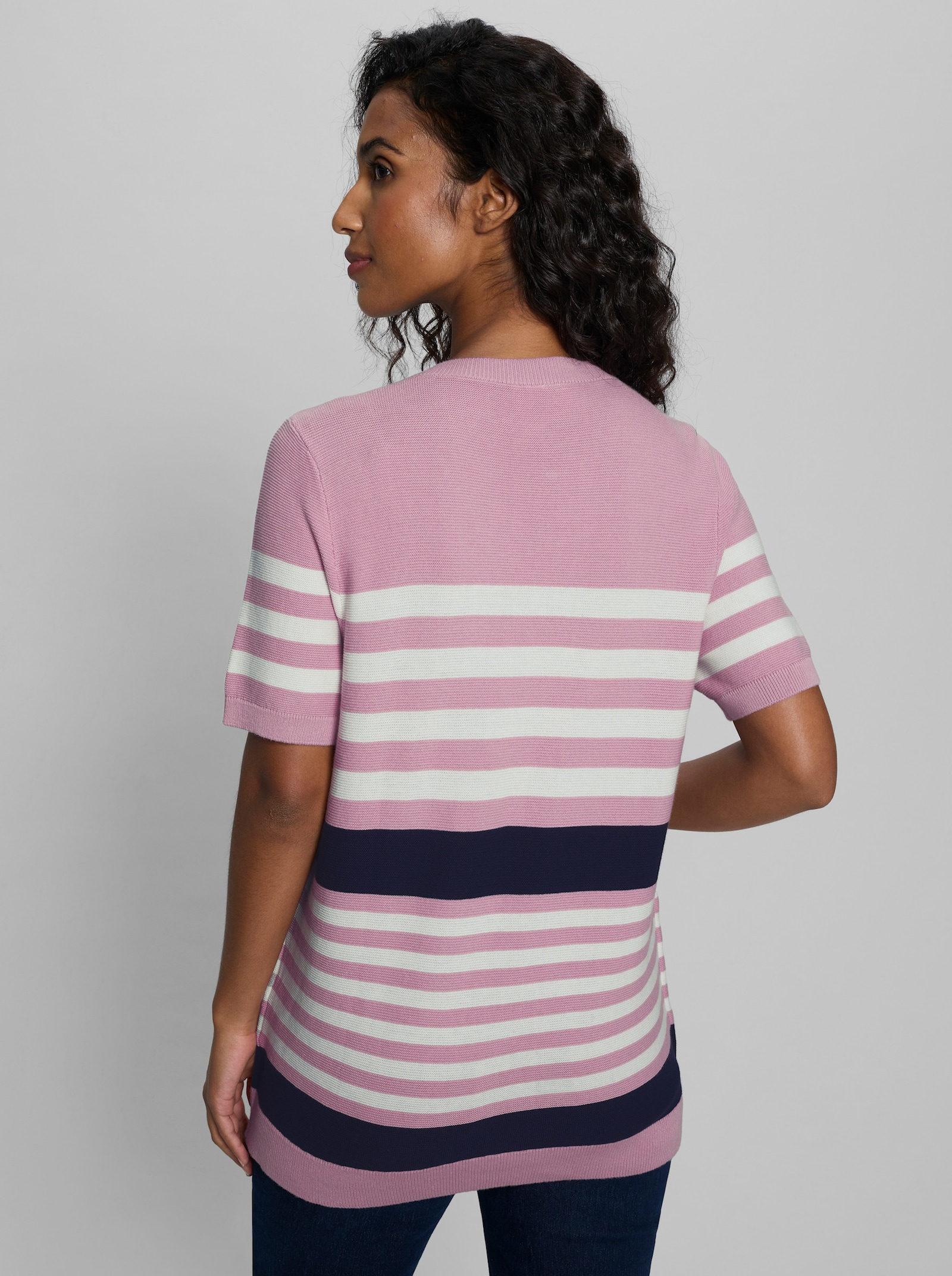 heine 2-in-1-Pullover mit Streifen - rosé-marine-geringelt