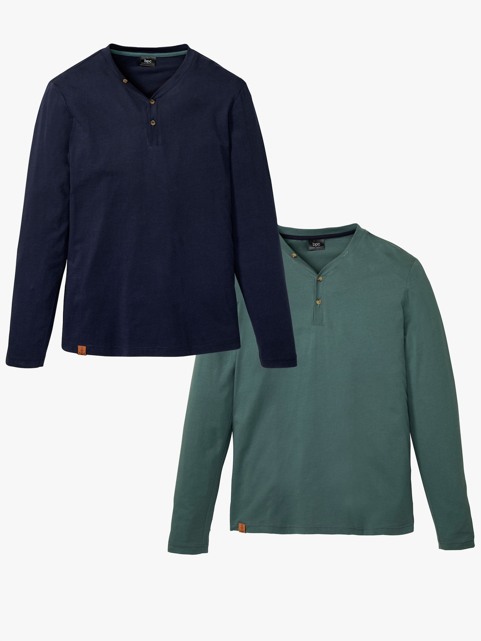 Langarmshirt im Doppelpack - marine + jade