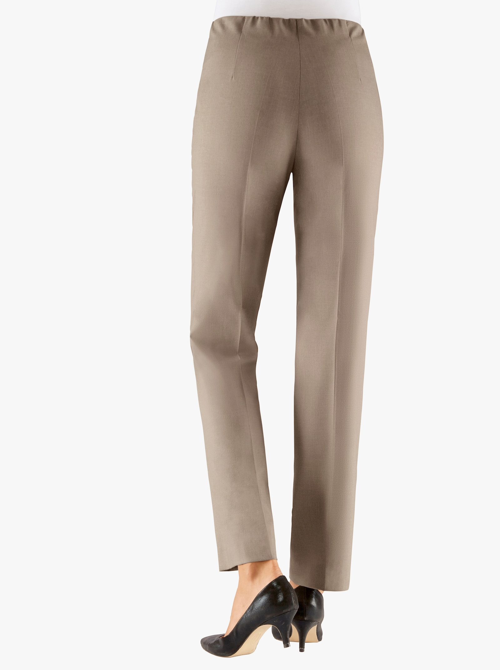 Come on Bügelfaltenhose mit Reißverschluss-Taschen - taupe-meliert