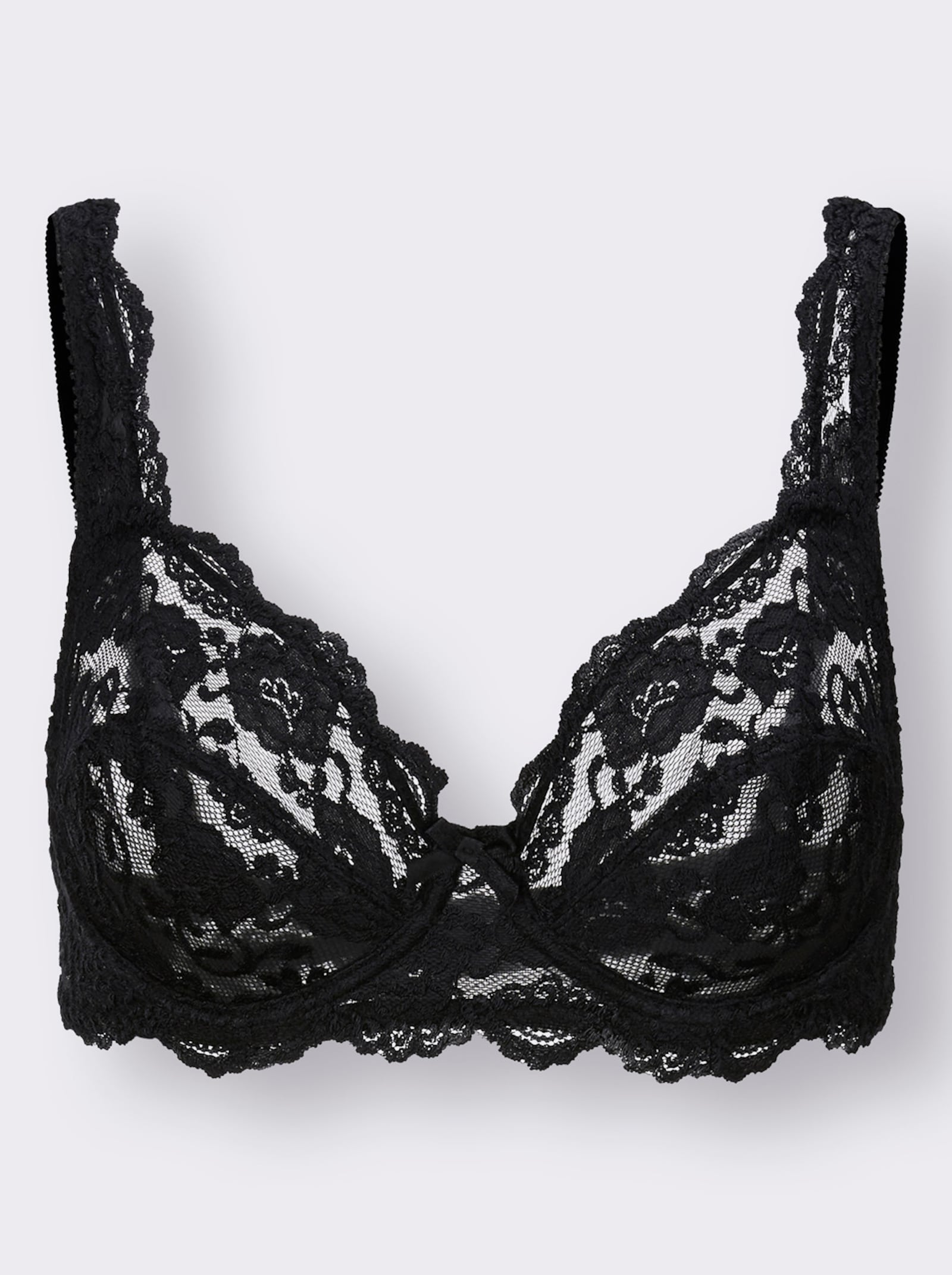 Sassa Body mit Bügel aus elastischer Spitze - schwarz + anthrazit