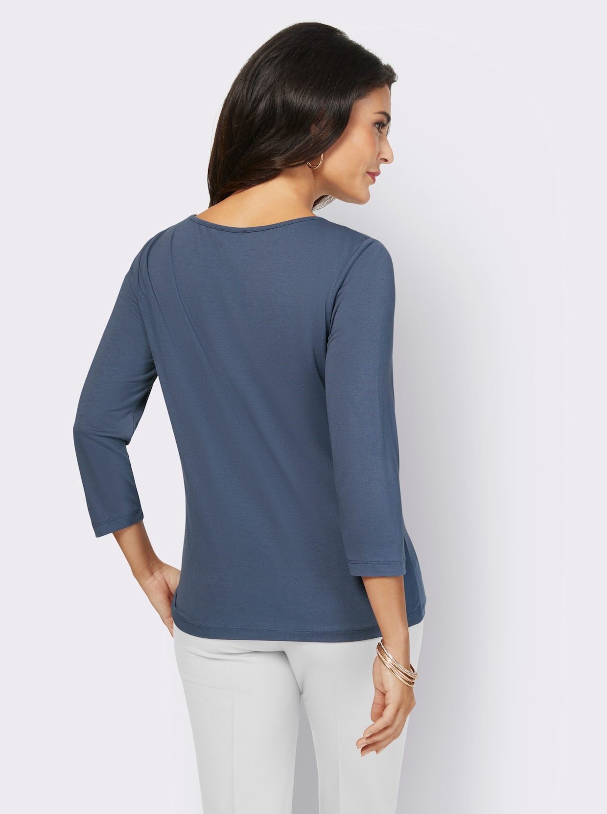 3/4-Arm-Shirt - rauchblau
