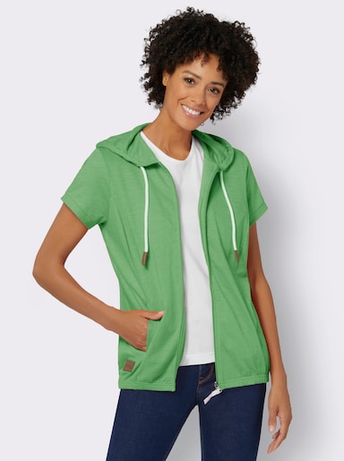 Sweatjacke mit Nahttaschen - apfel