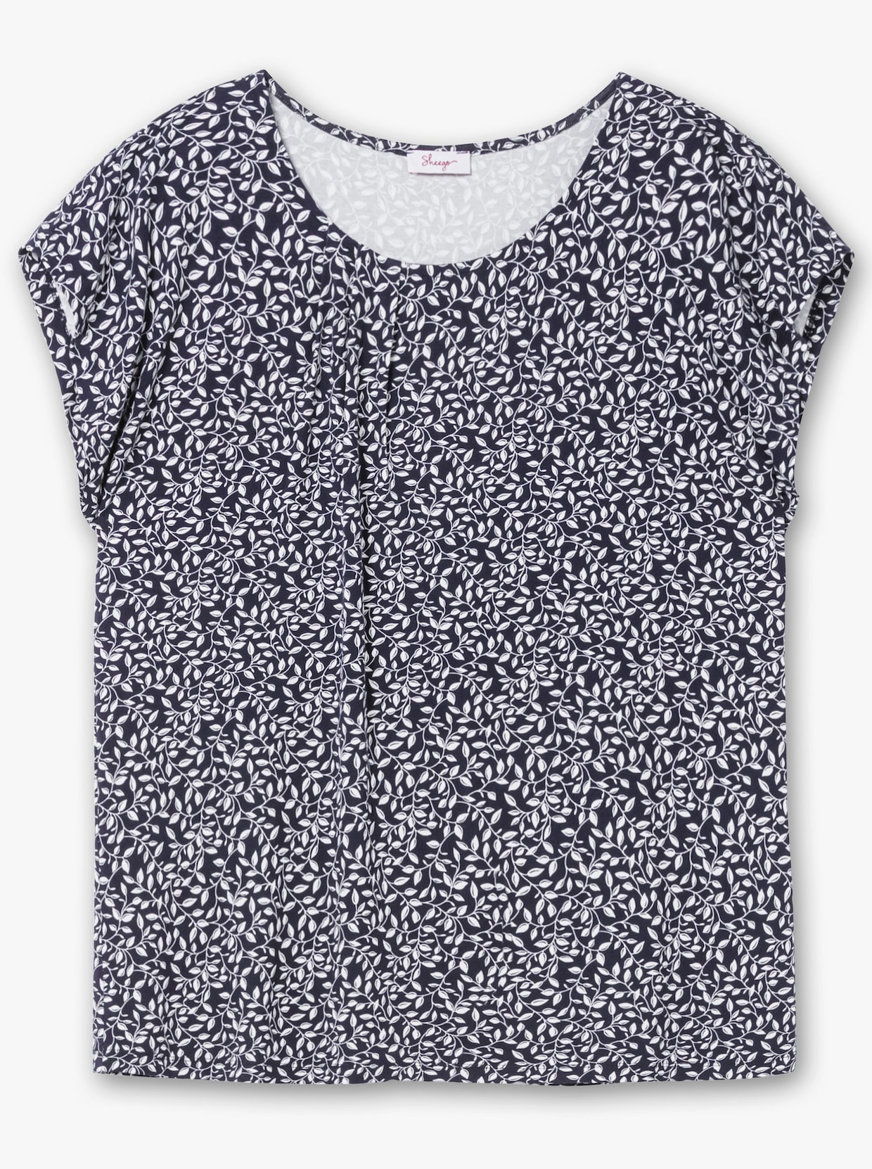 sheego Kurzarmshirt - tiefblau-gemustert