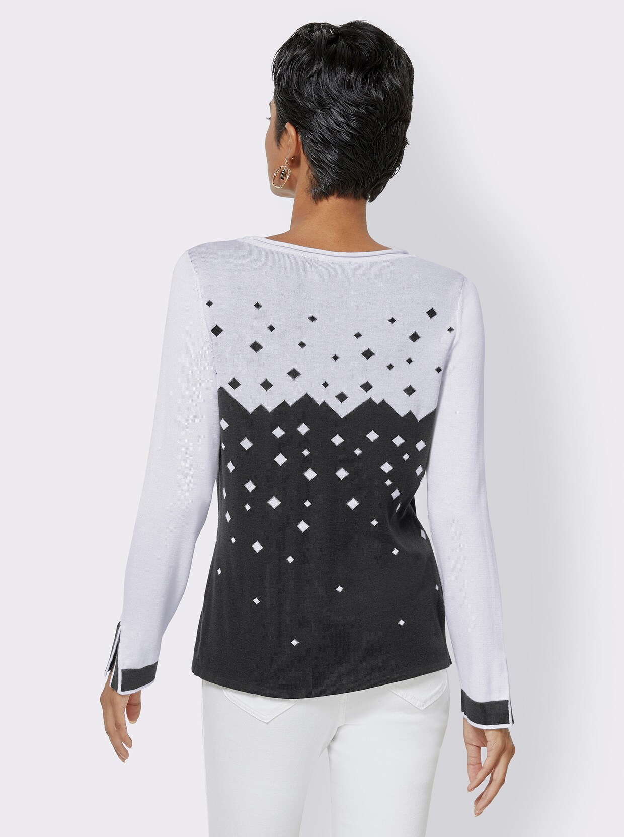 Pull en tricot - noir-blanc