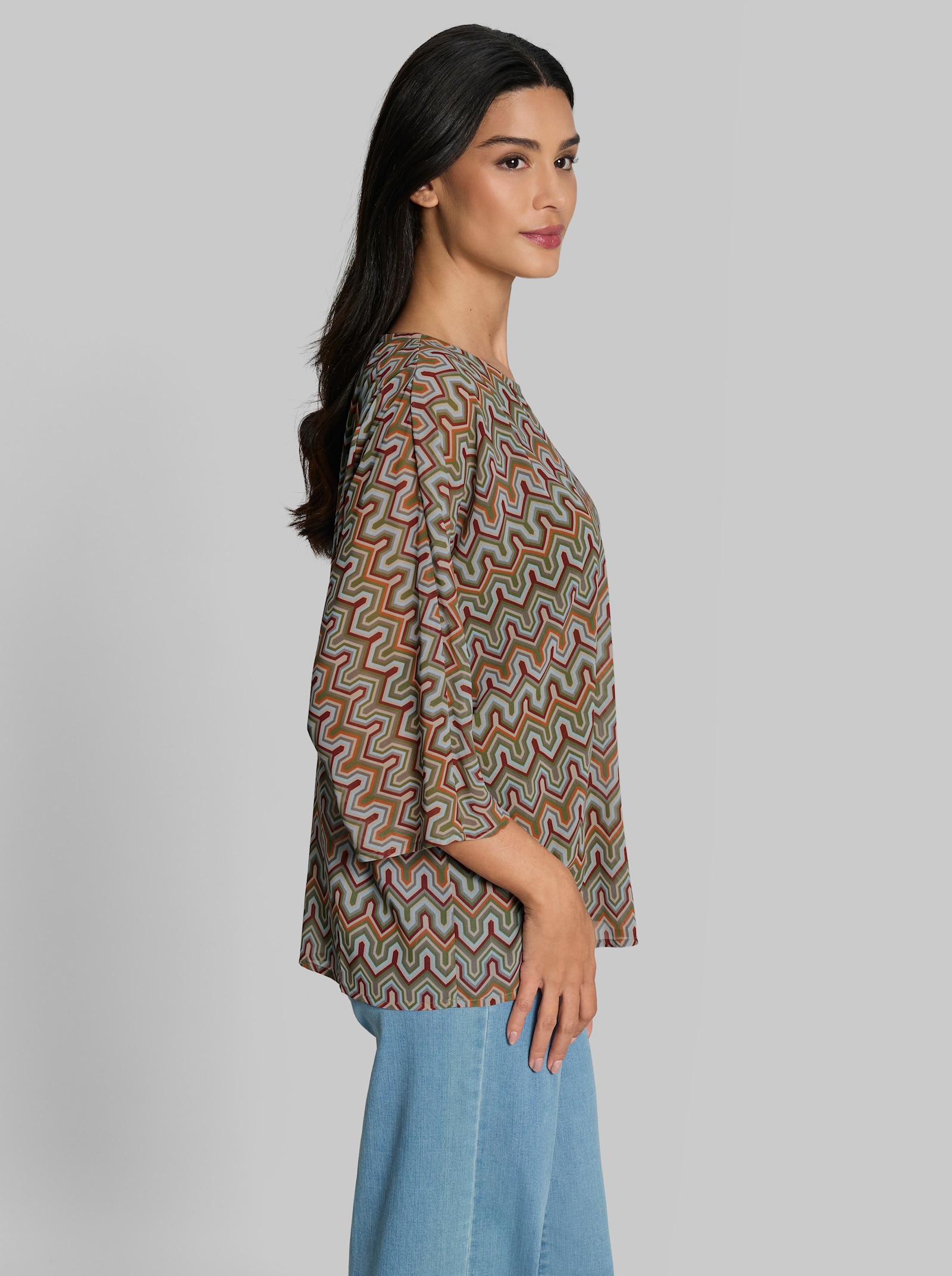 heine Blusenshirt mit Ethno-Muster - beige-terra-bedruckt