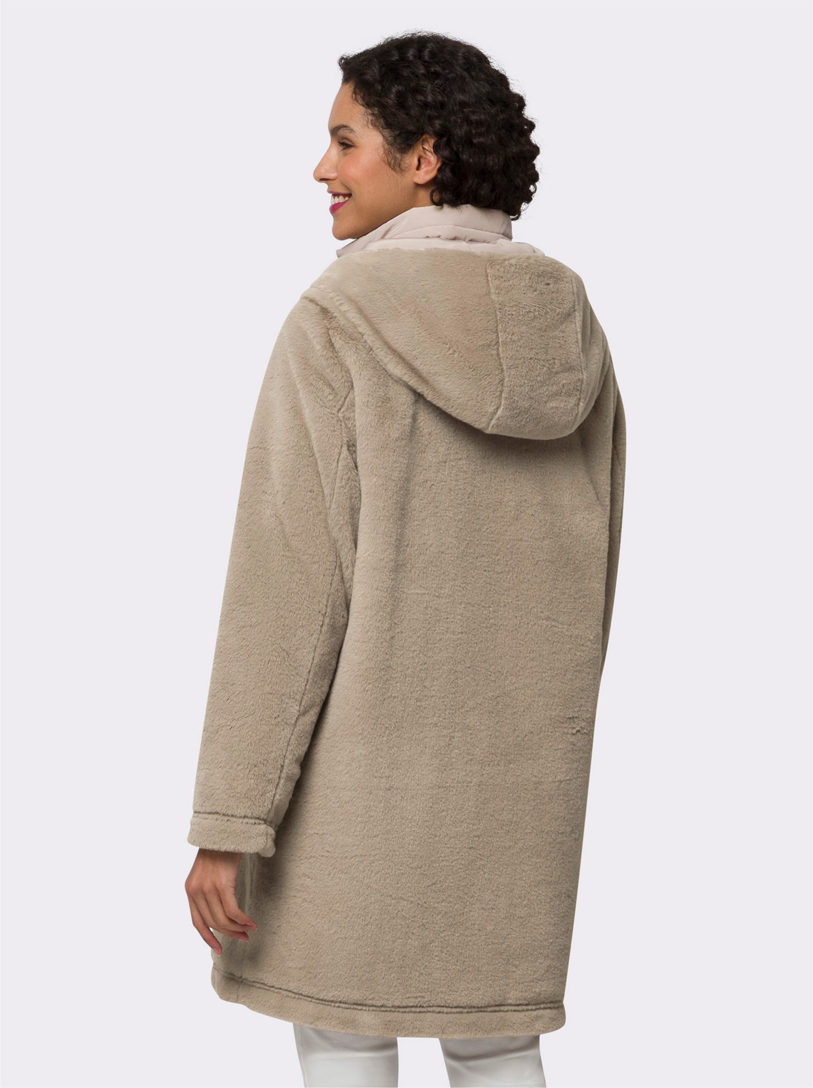 heine Manteau imitation fourrure à capuche - beige