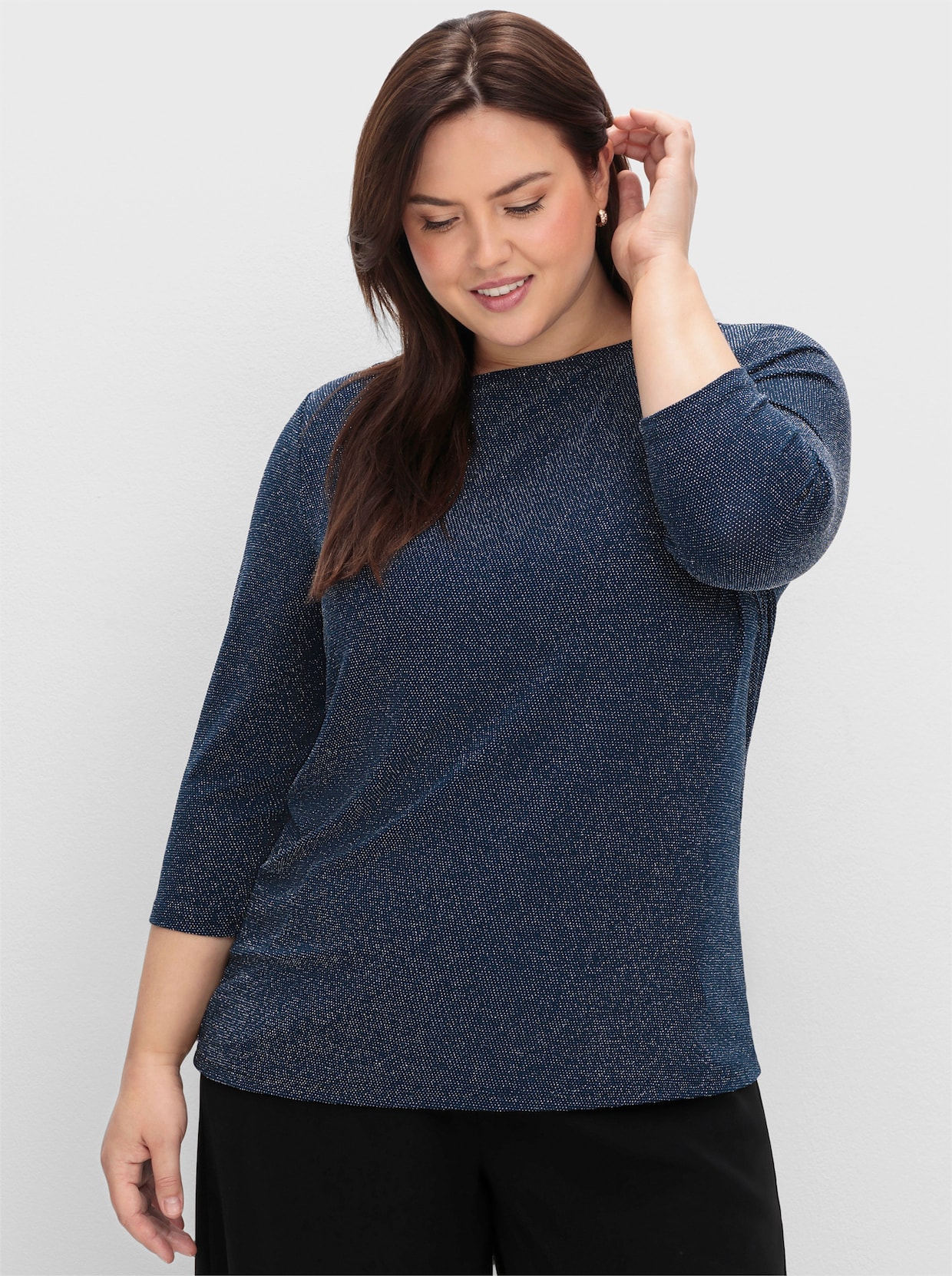 sheego 3/4-Arm-Shirt - Saphir