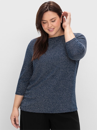 sheego 3/4-Arm-Shirt - Saphir