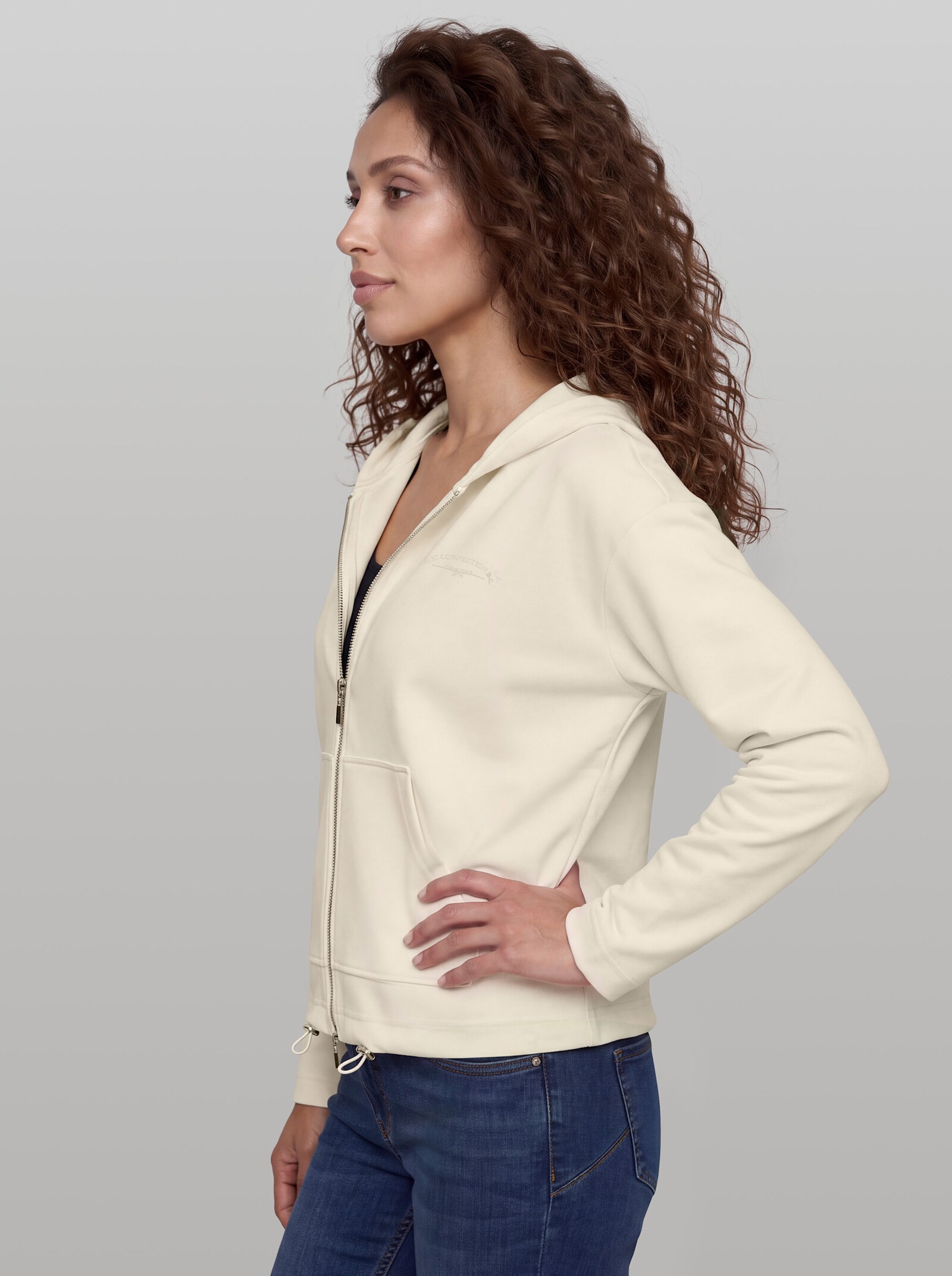 heine Sweatjacke mit Kapuze - champagner