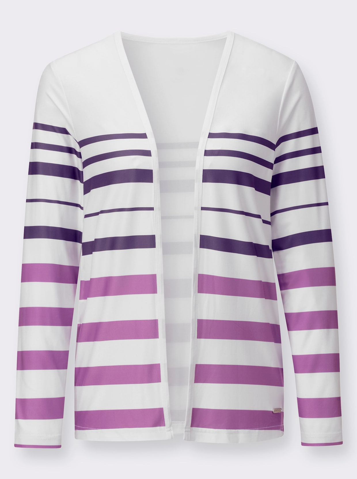Shirtjacke - orchidee-weiß-geringelt