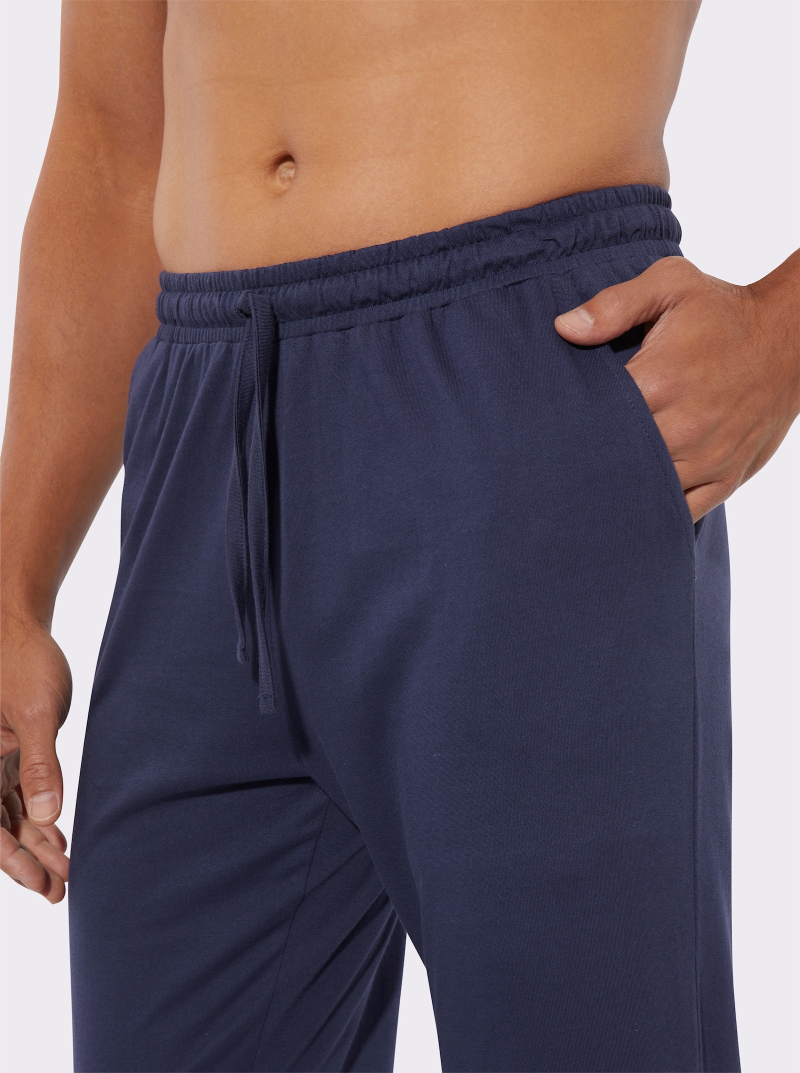Jerseyhose mit elastischen Rippbündchen - marine