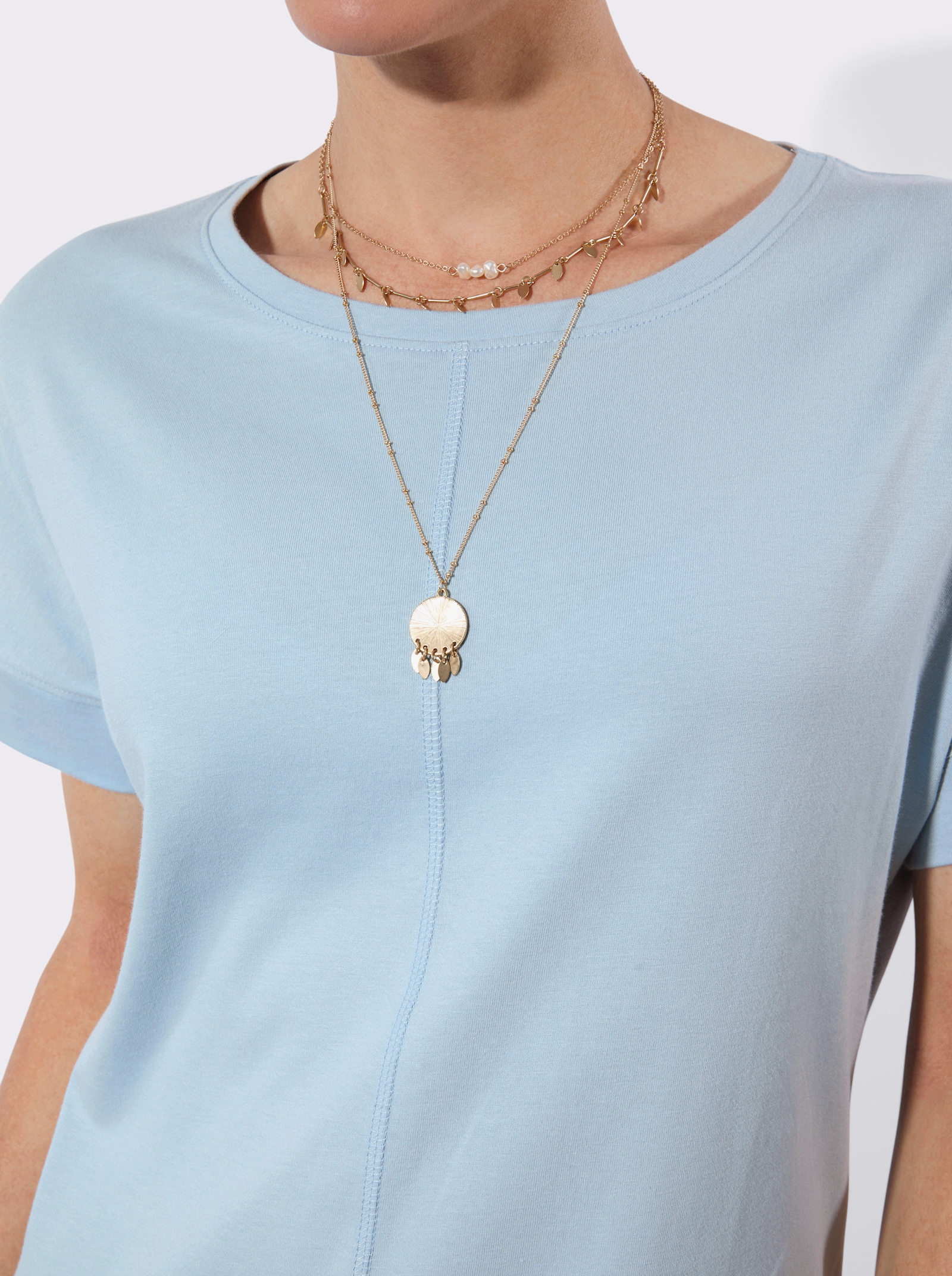 Halbarmshirt - hellblau