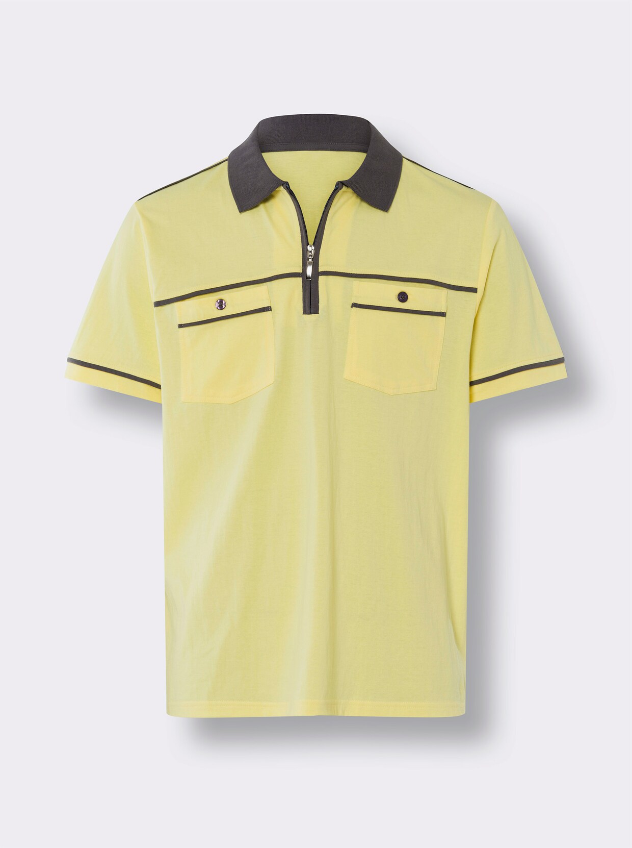 Poloshirt met korte mouwen - citroen/antraciet