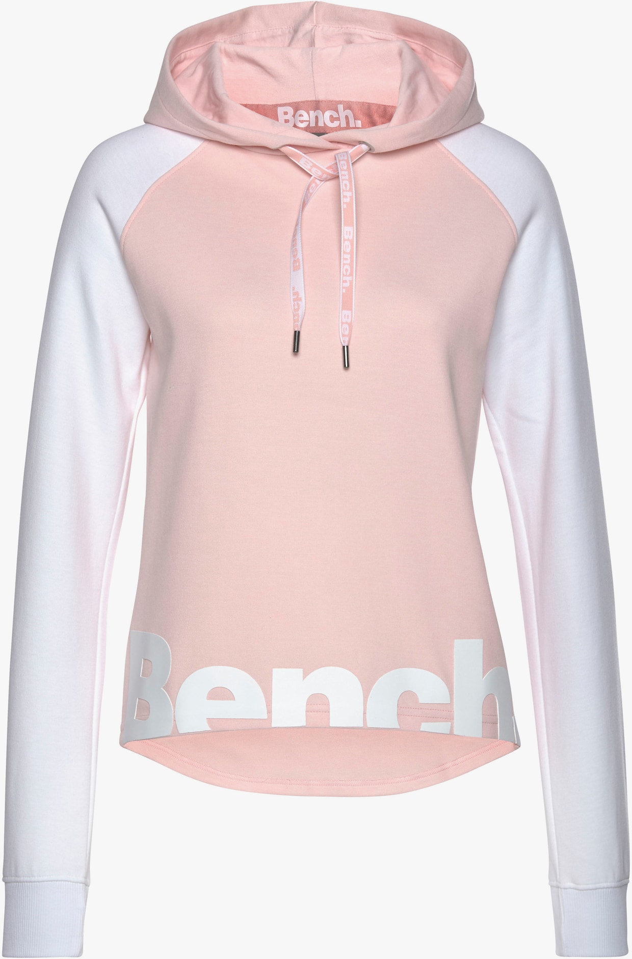 Sweatshirt met capuchon - wit/roze