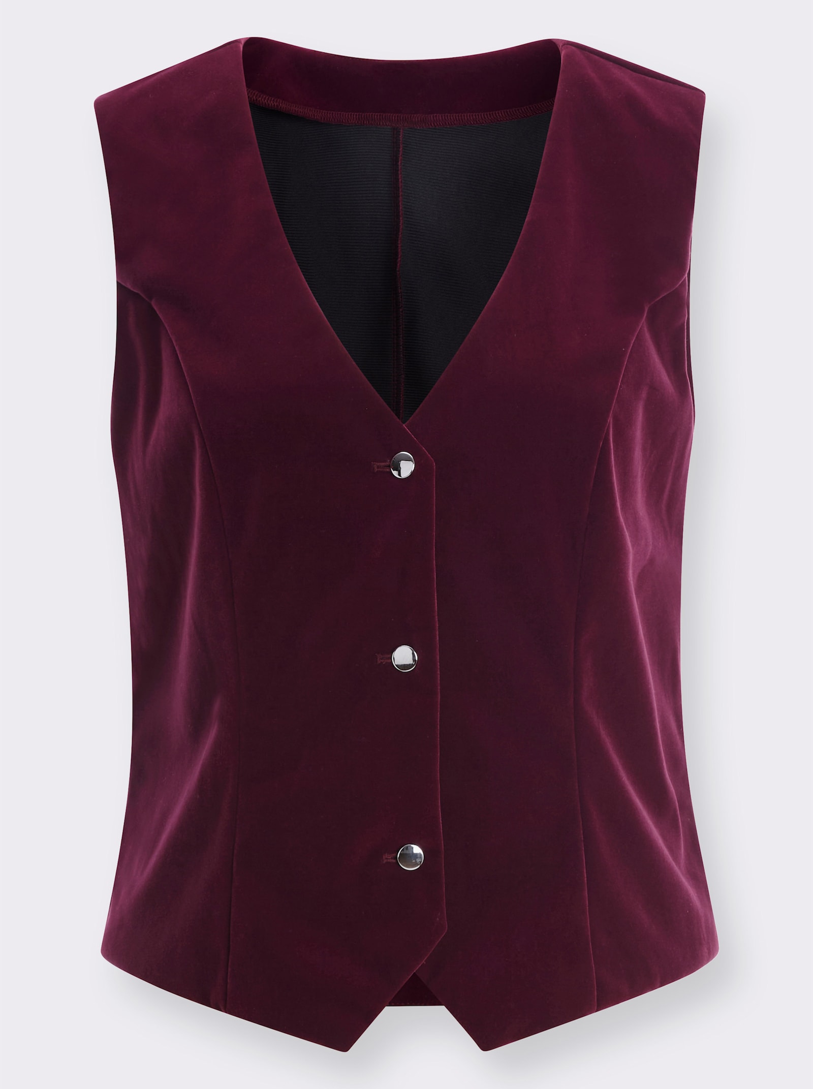 Weste mit silberfarbigen Knöpfen - burgund