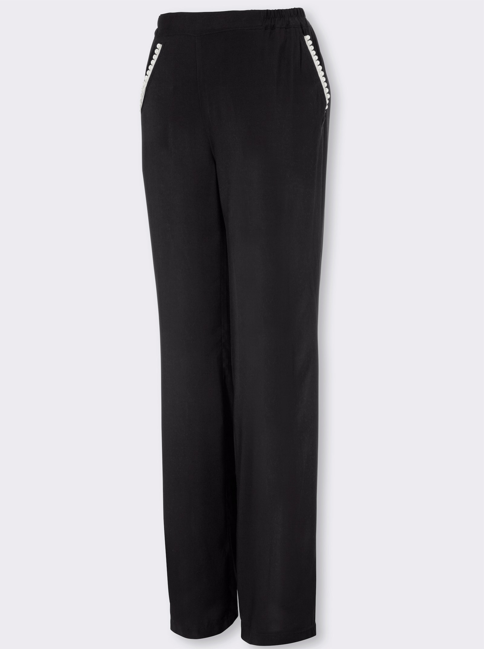 Schlupfhose mit leicht ausgestelltem Bein - schwarz