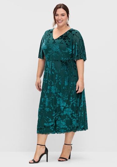 sheego Cocktailkleid - petrol-bedruckt