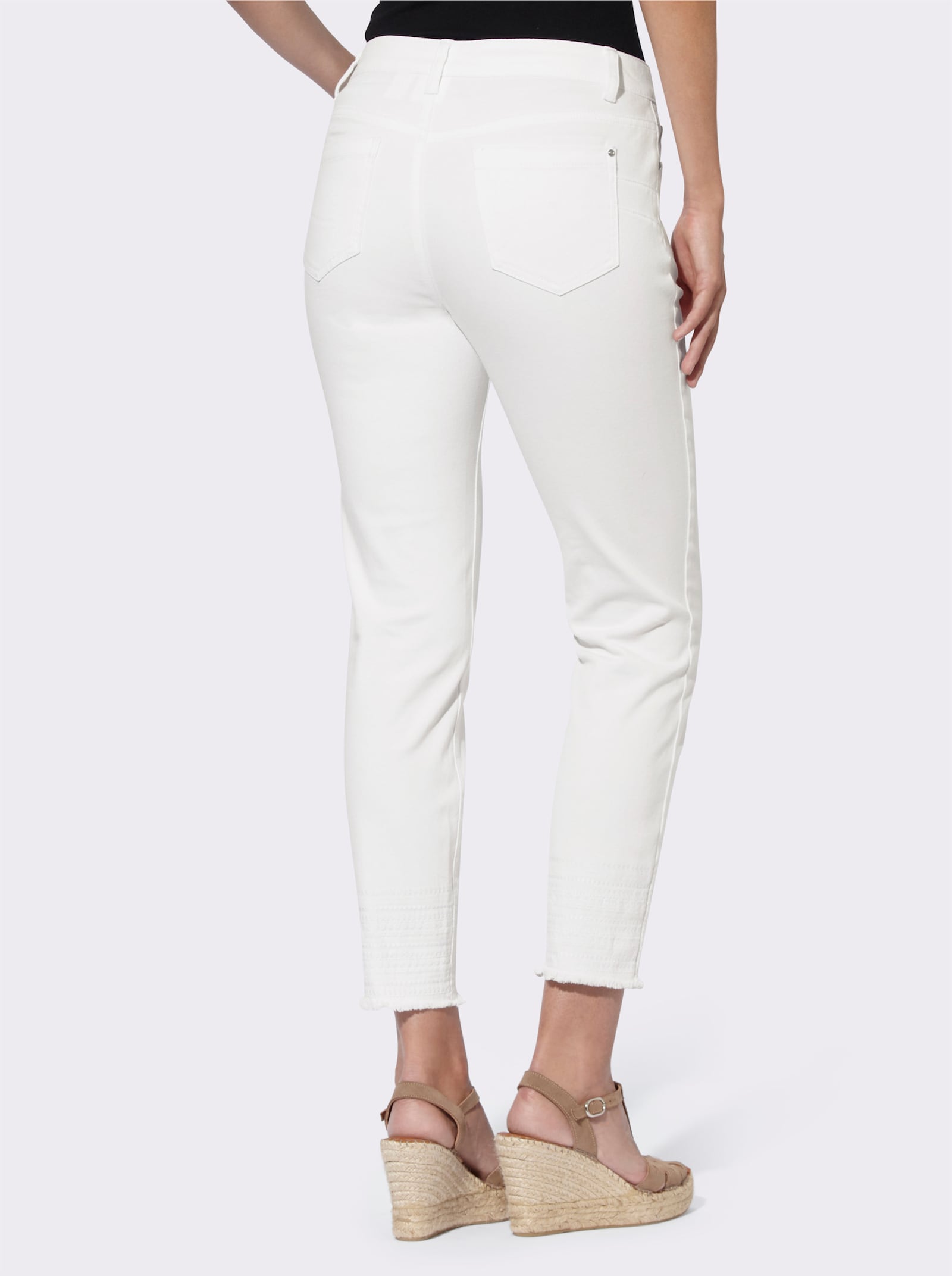 heine Push-up-Jeans mit Stickerei - weiß