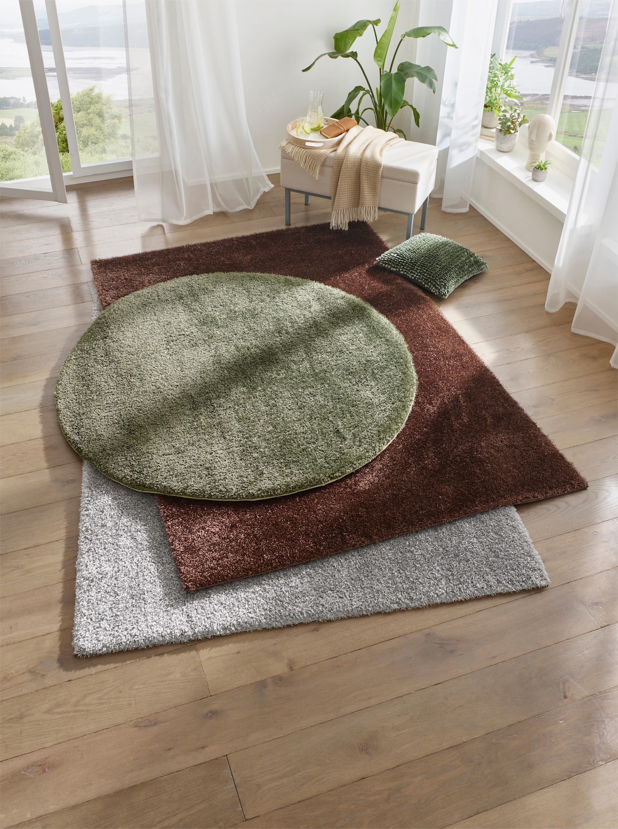 heine home Hochflorteppich - braun
