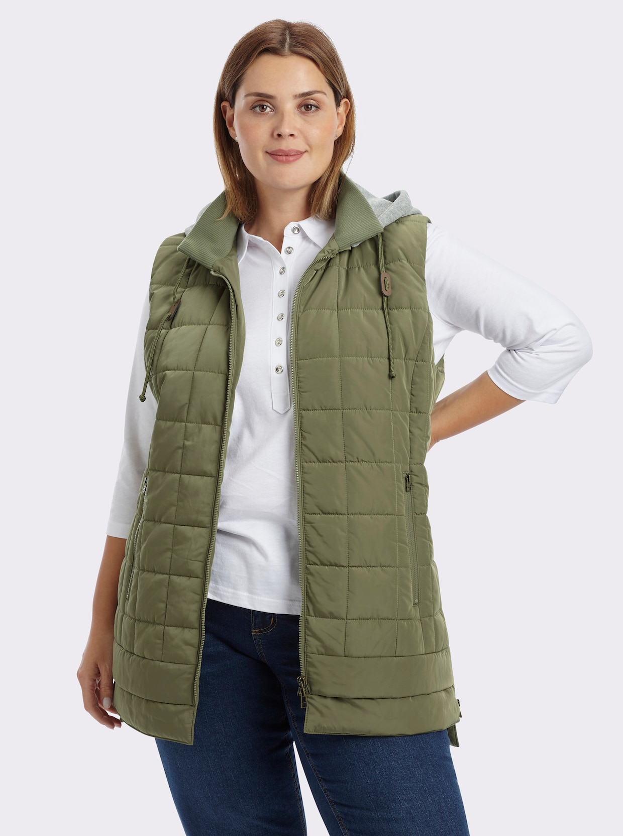 sheego Steppweste - khaki