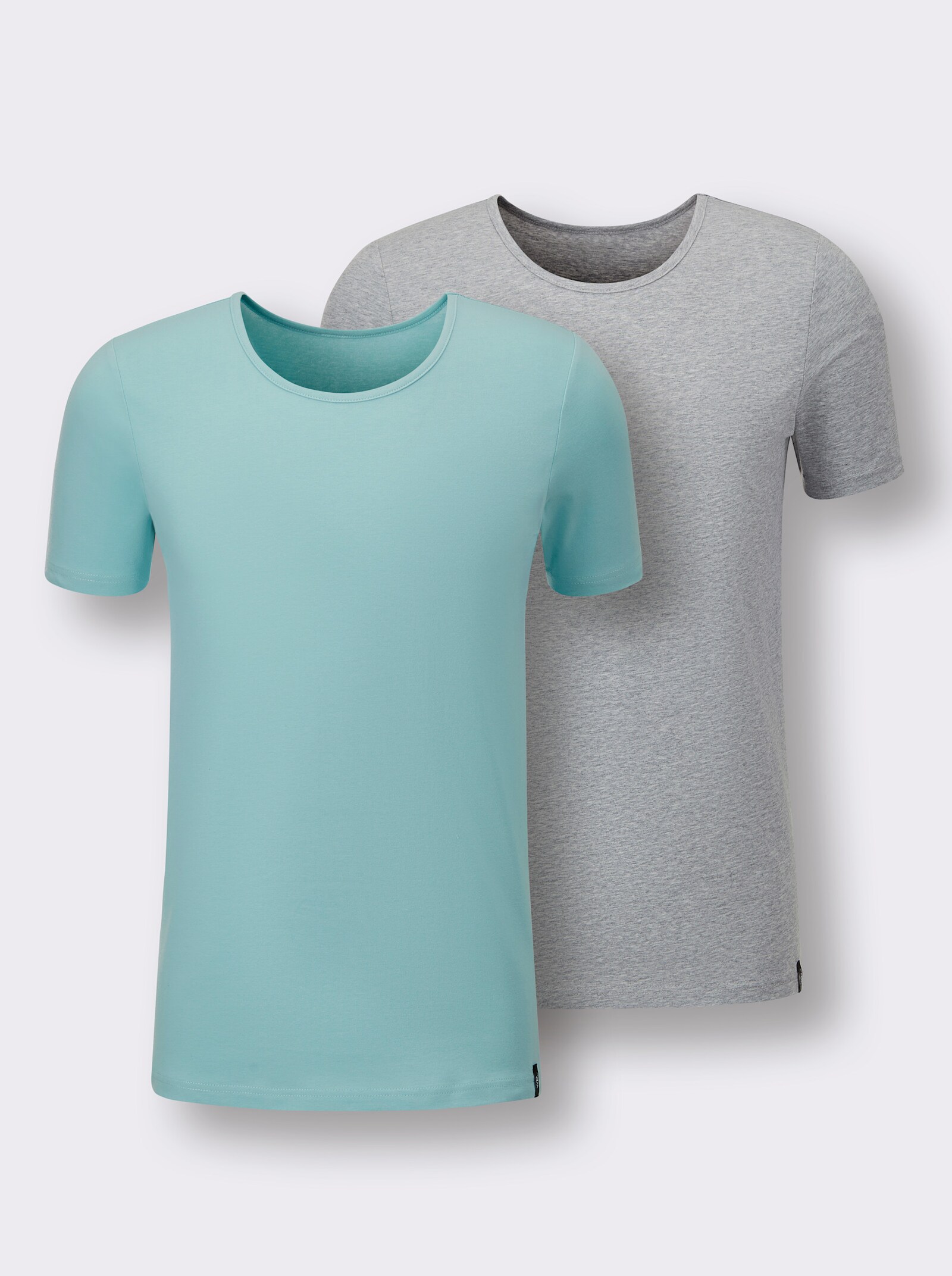 wäschepur men Shirt - mint + grijs gemêleerd