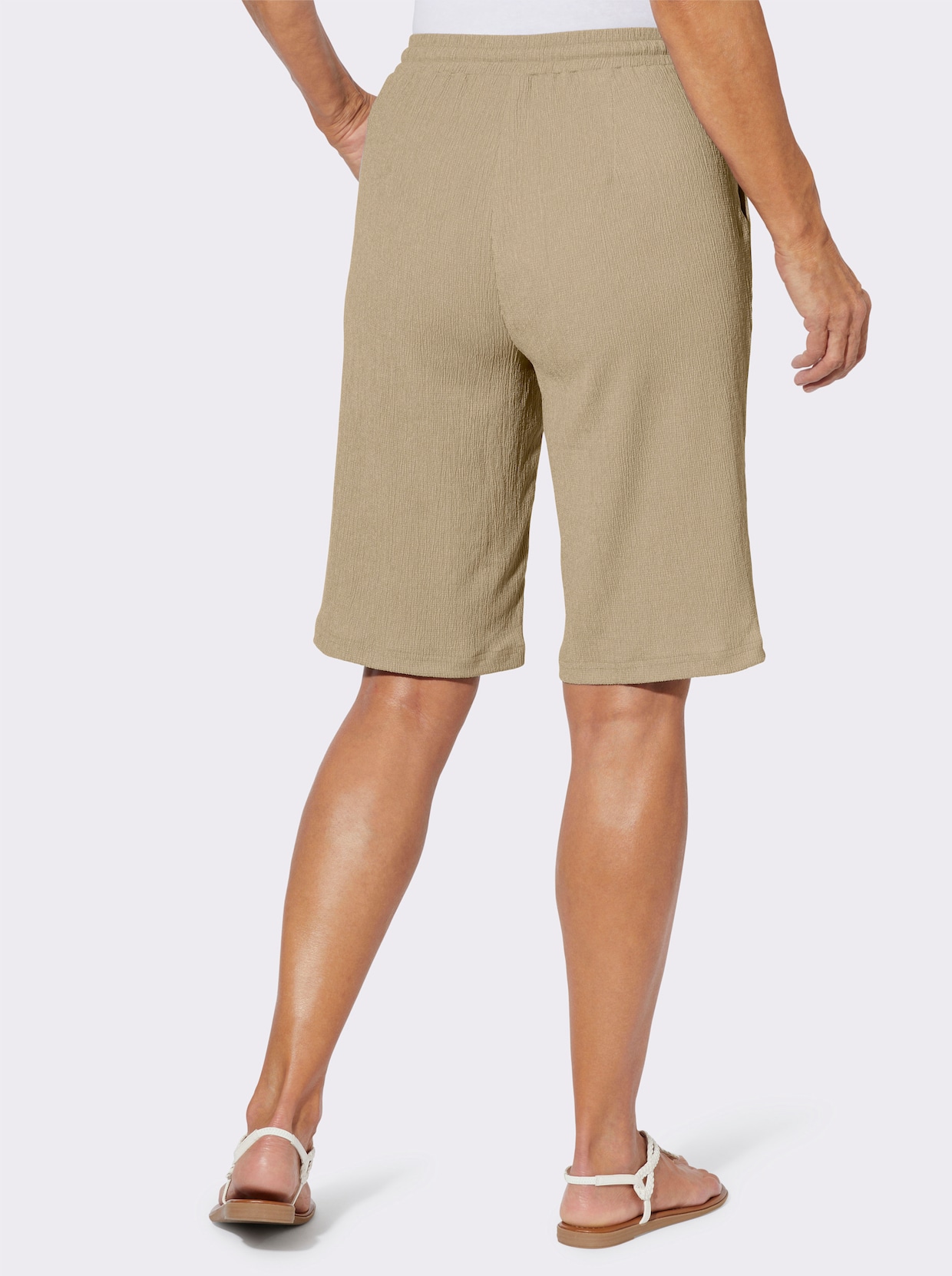 Bermudas in Crinkle-Qualität - beige