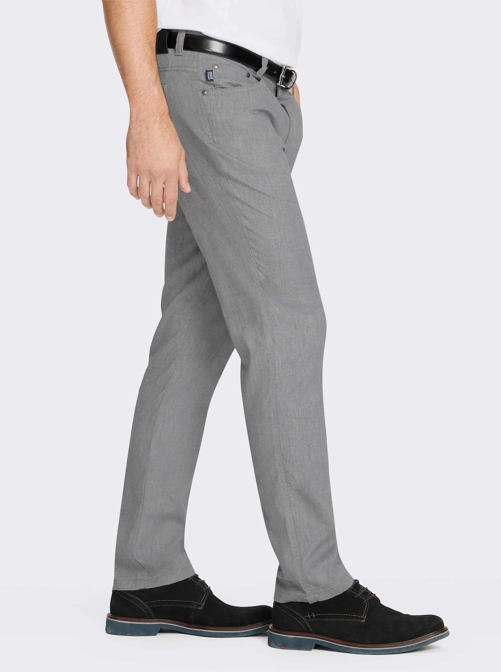 Brühl Hose mit Viskose- und Leinen-Anteil - steingrau-meliert