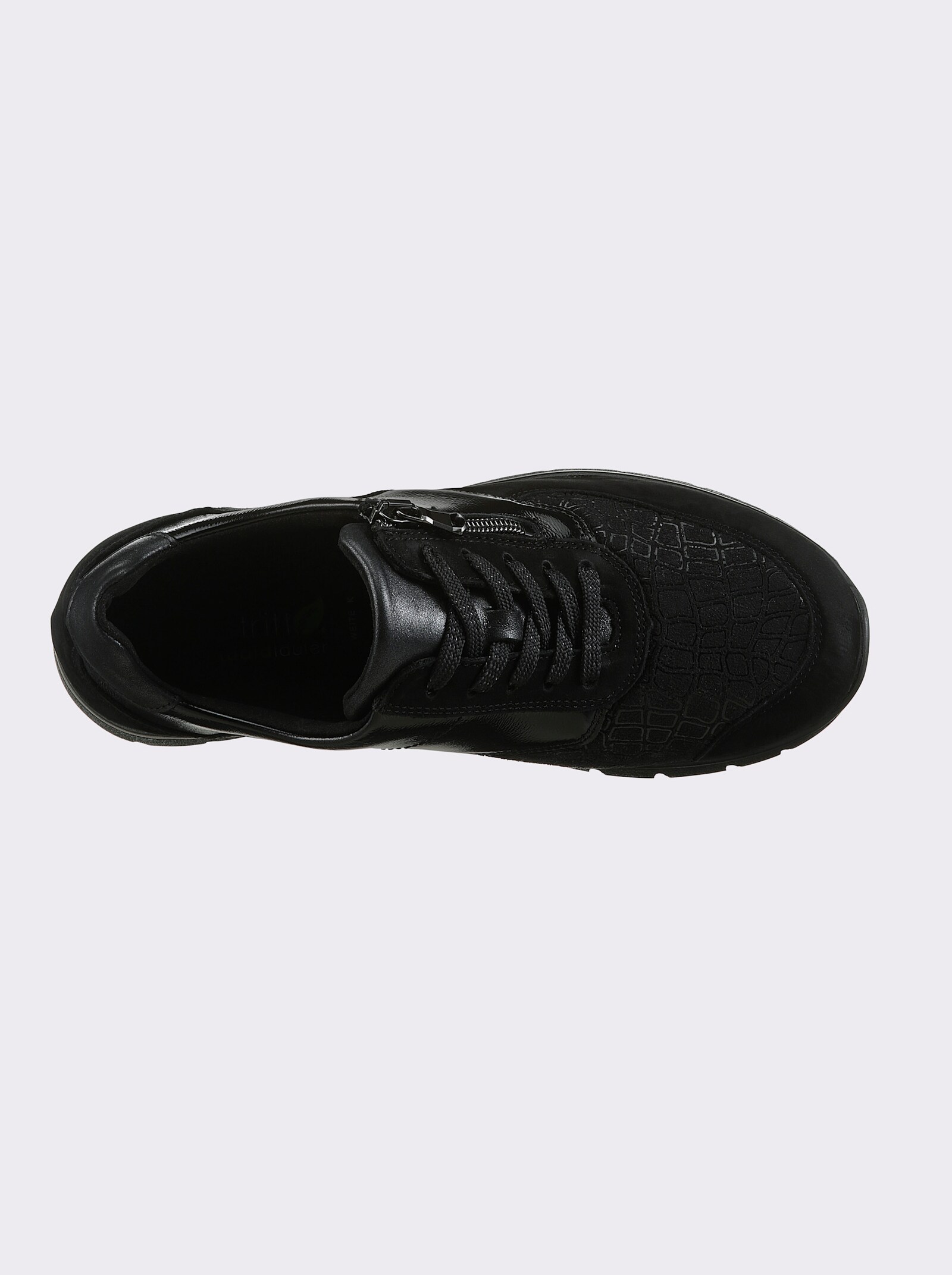 Waldläufer Sneaker für sehr kräftige Füße - schwarz